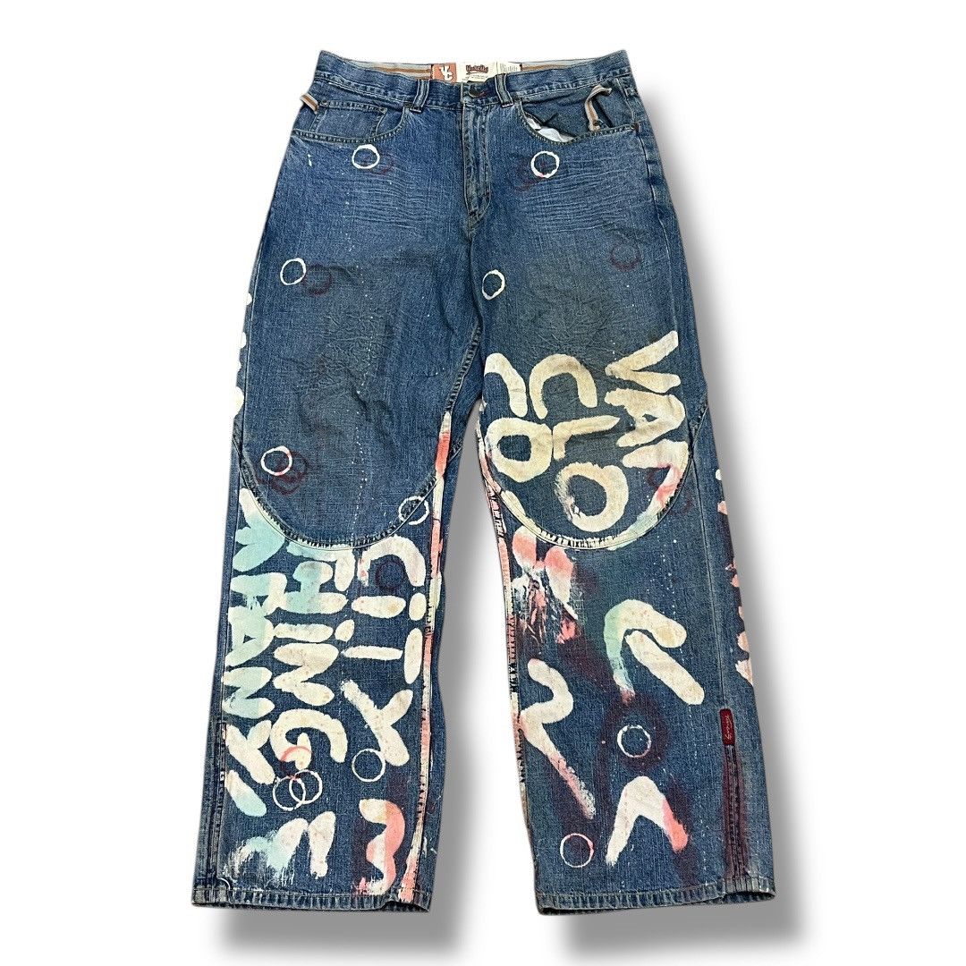 Designer × Japanese Brand VARCITY DISTRESSED JEANS DENIM Size US 34 / EU 50 - 1 Thumbnail