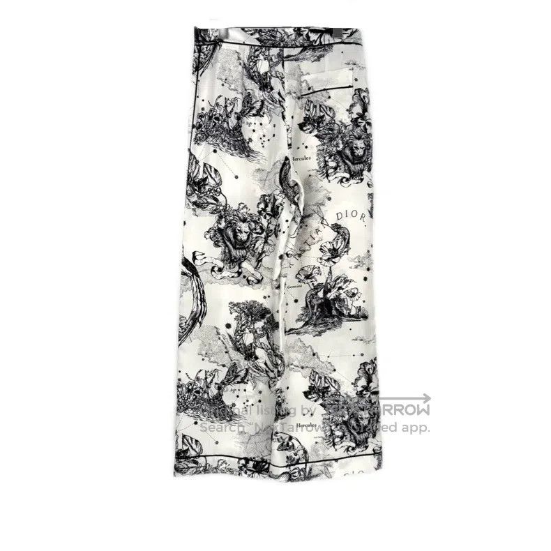 Dior Dior Black and white jungle animal mulberry silk trousers Size 24" / US 00 / IT 34 - 2 Thumbnail