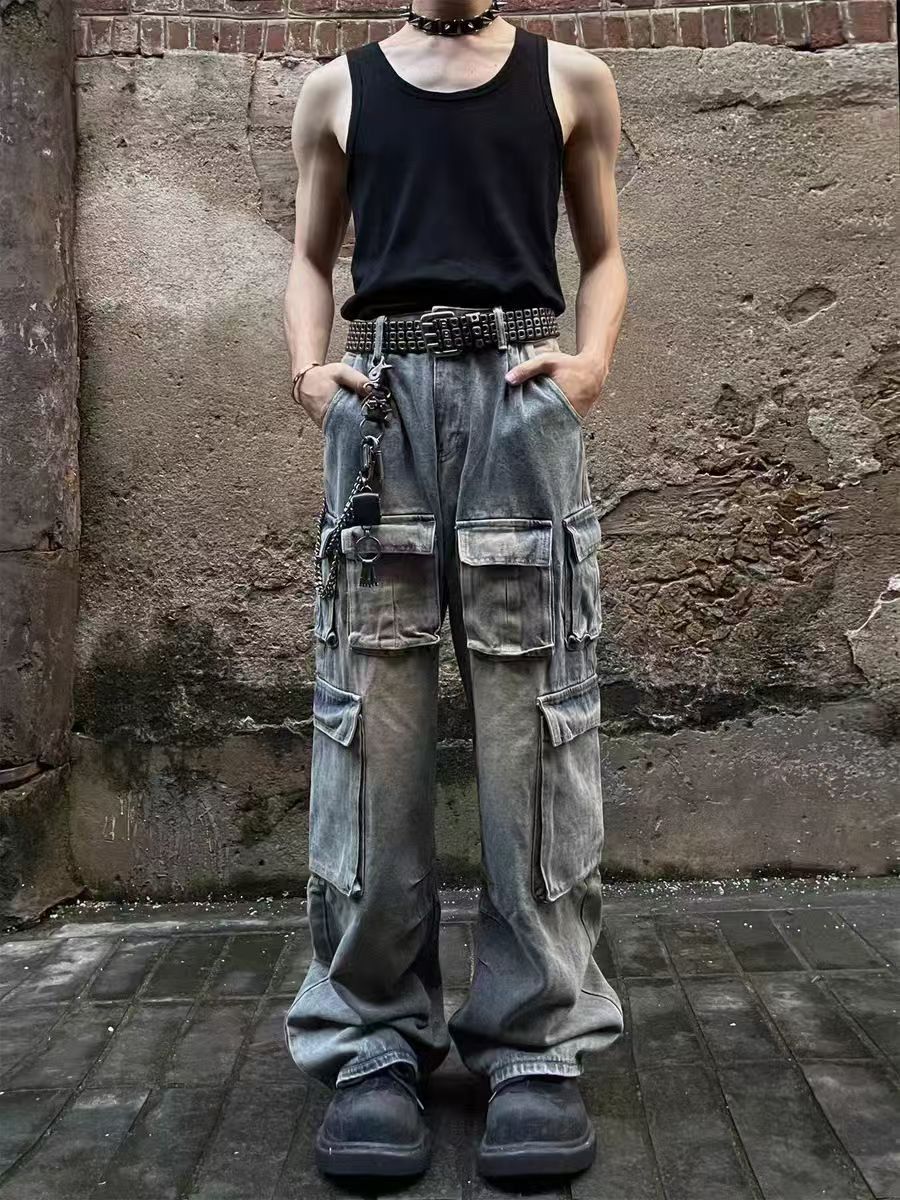 Japanese Brand × Jean Heavyweight Vintage Multi-Pocket Workwear Jeans Size US 34 / EU 50 - 4 Thumbnail