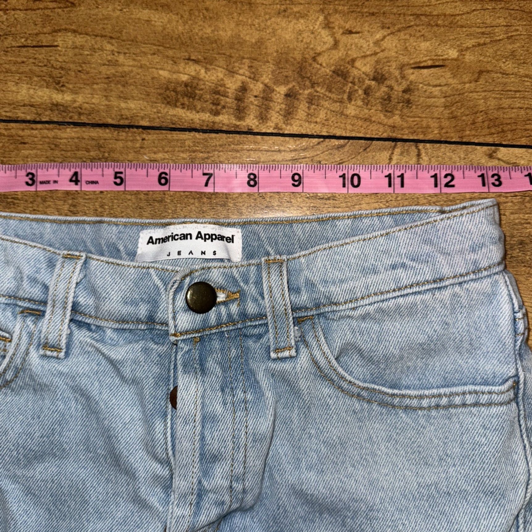 American Apparel VINTAGE American Apparel Shorts Denim Light Blue 26 Women 90s Y2k USA Modern Casual Short Shorts Size 26" / US 2 / IT 38 - 2 Thumbnail
