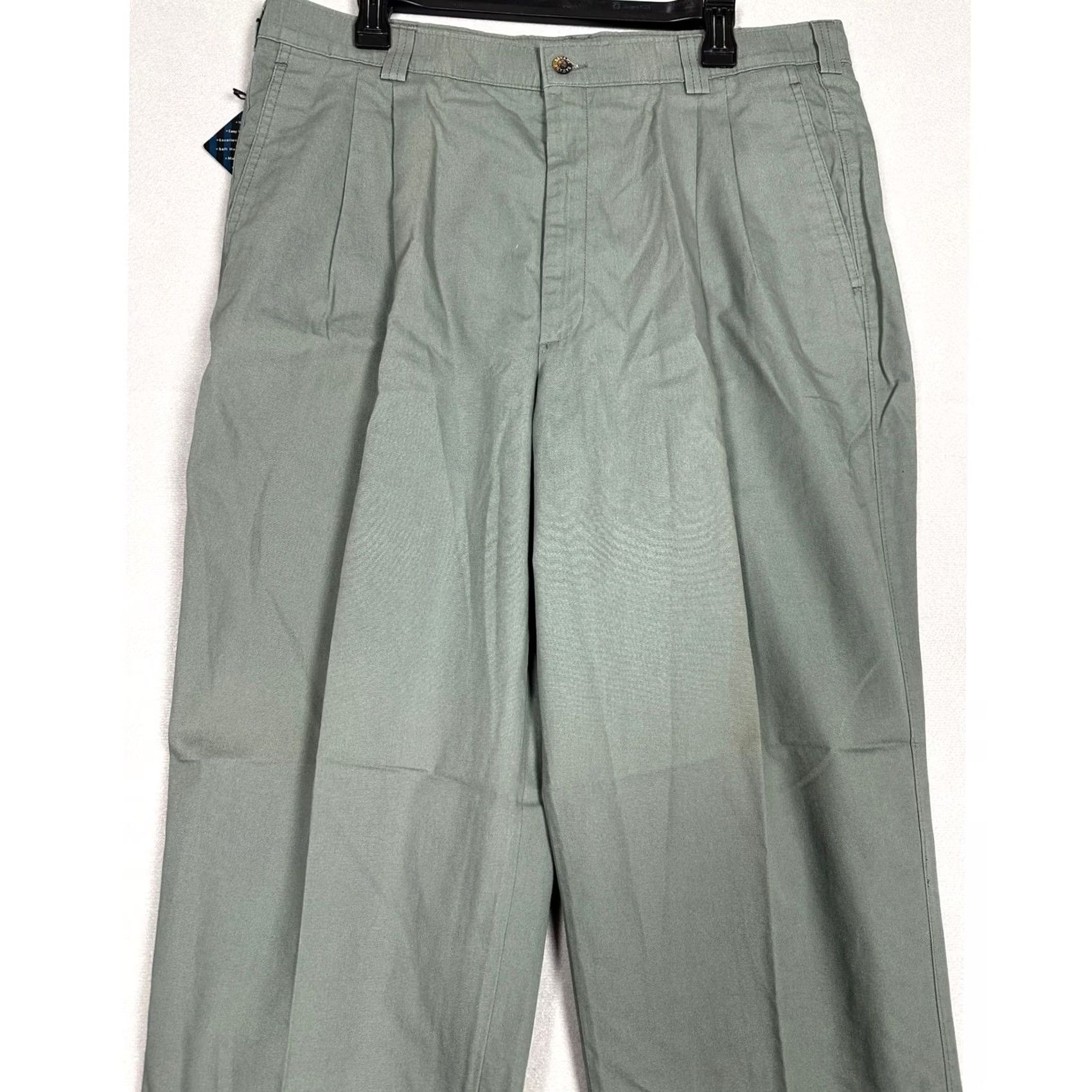 Savane Savane Process 2000 Pants Mens 35 Sage Green Pleated Cuffed Chino #35 31in Inseam Royal Mens Size US 35 - 4 Thumbnail