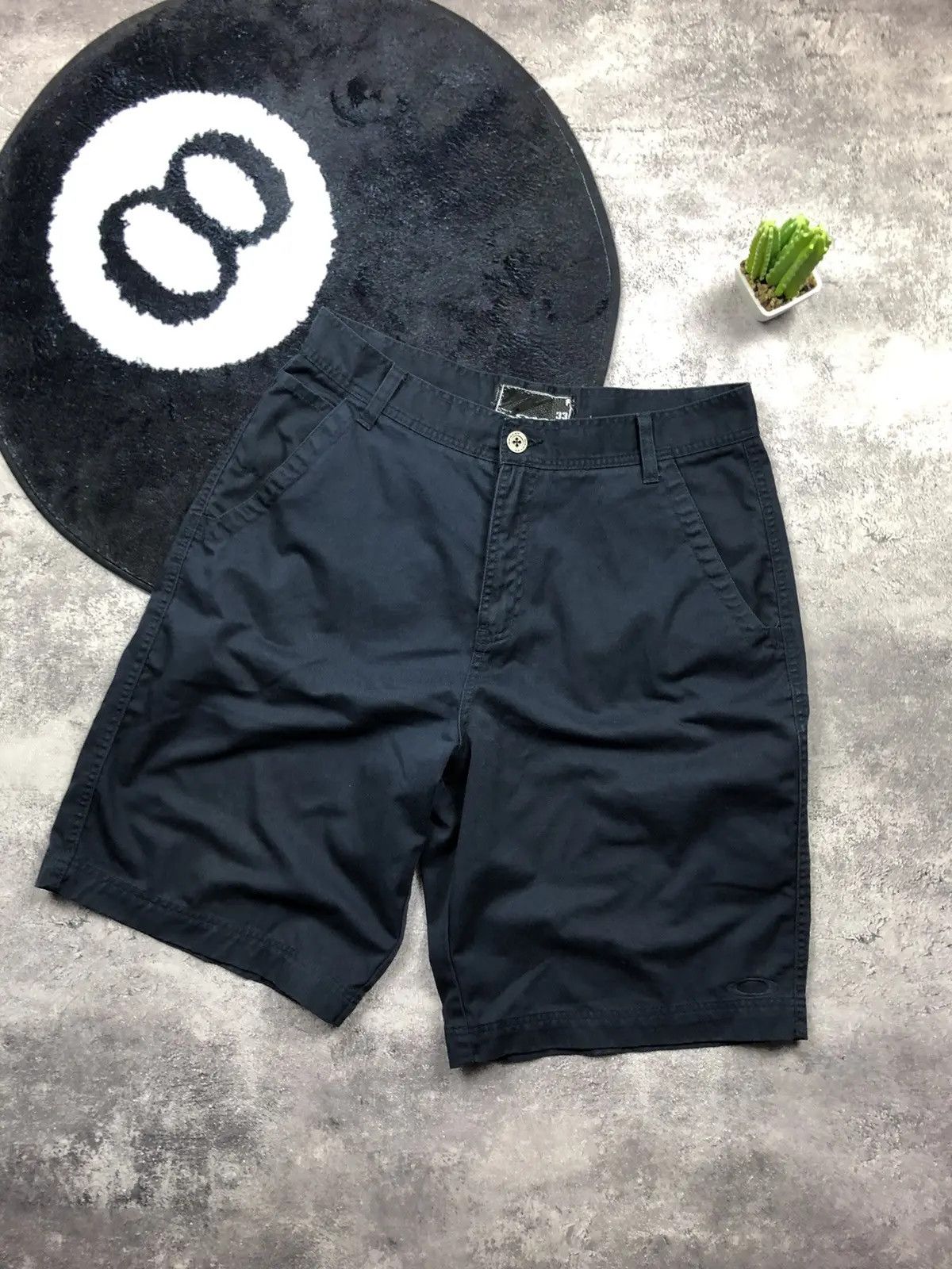 Oakley OAKLEY Vintage Mini Logo Shorts Navy Blue Streetwear Hype Size US 33 - 1 Thumbnail