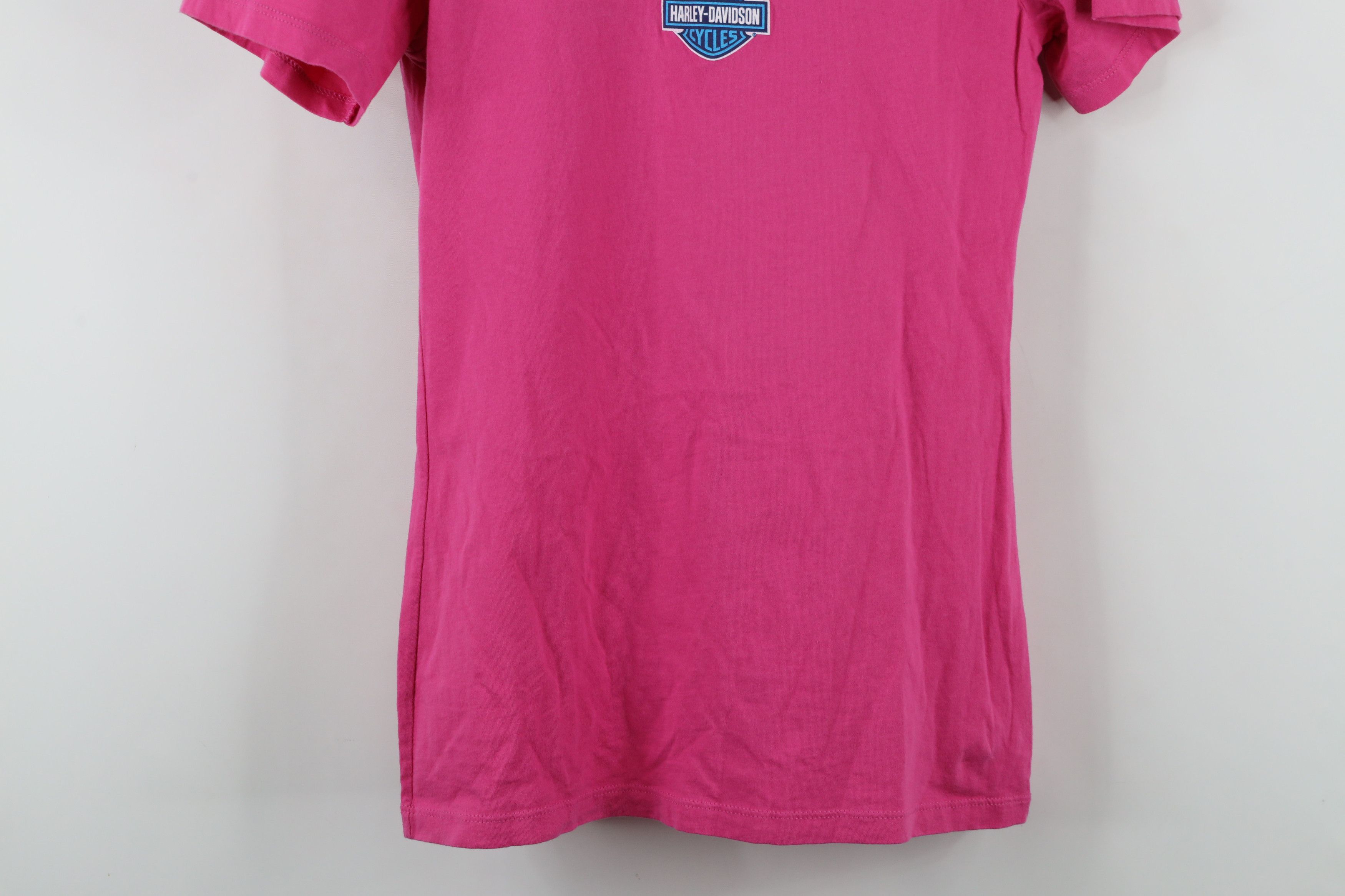 Harley Davidson × Vintage Vintage Harley Davidson Tribal Jamaica V-Neck T-Shirt Pink Size XL / US 12-14 / IT 48-50 - 11 Thumbnail
