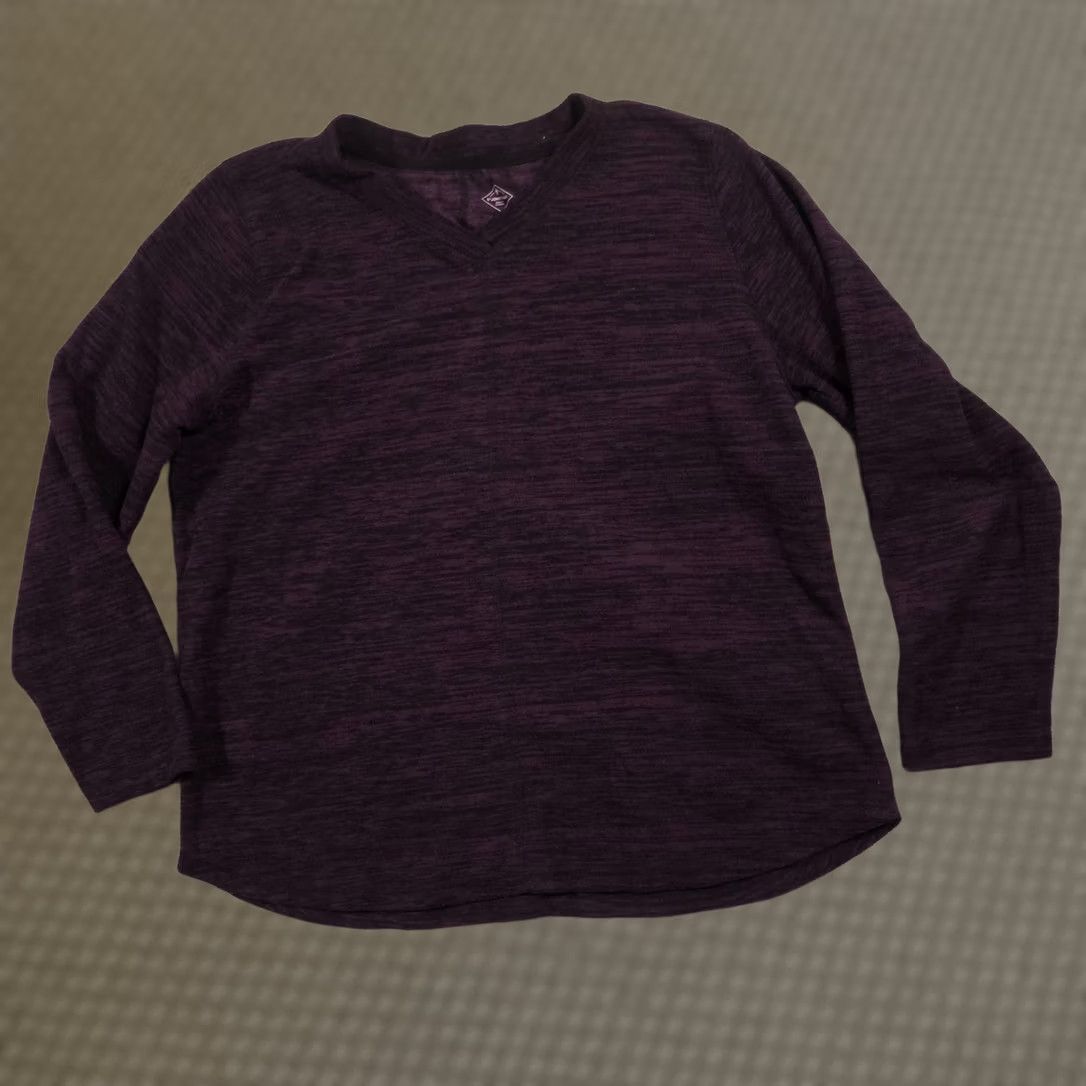 Vintage St. John's Bay Sweater Womens XL Purple Fleece V-Neck Pullover Solid Soft Size XL / US 12-14 / IT 48-50 - 1 Thumbnail