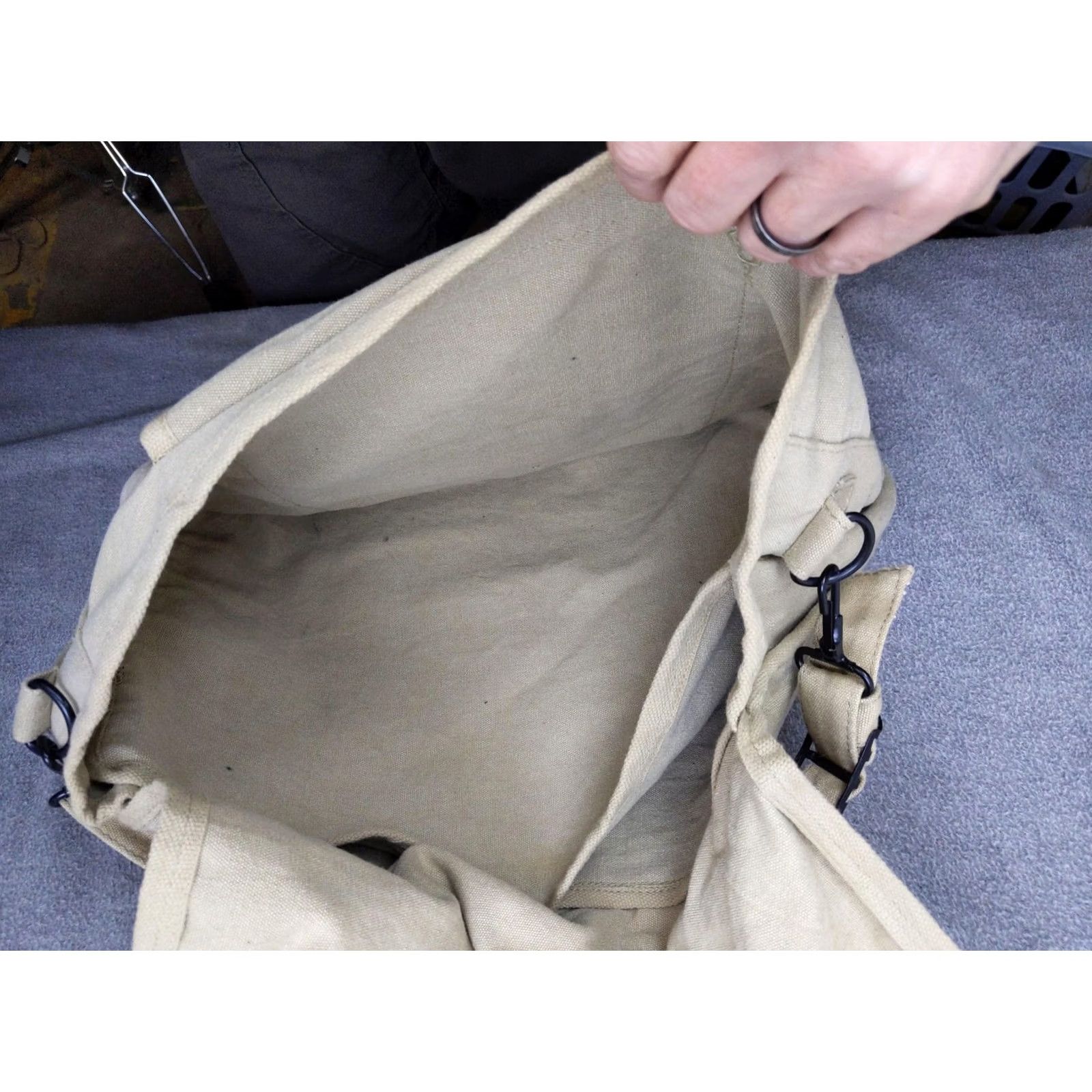 Vintage Unbranded Penny Farthing Bicycle Canvas Messenger Bag Unisex Large Beige Tan Transportation Bag Size ONE SIZE - 5 Thumbnail