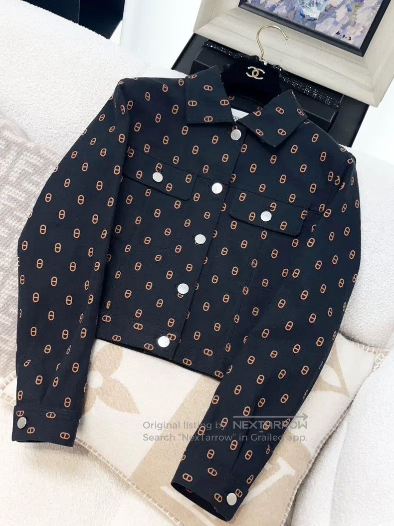 Hermes Hermes Indigo Denim Jacket with Pig Nose Print Size XS / US 0-2 / IT 36-38 - 1 Thumbnail