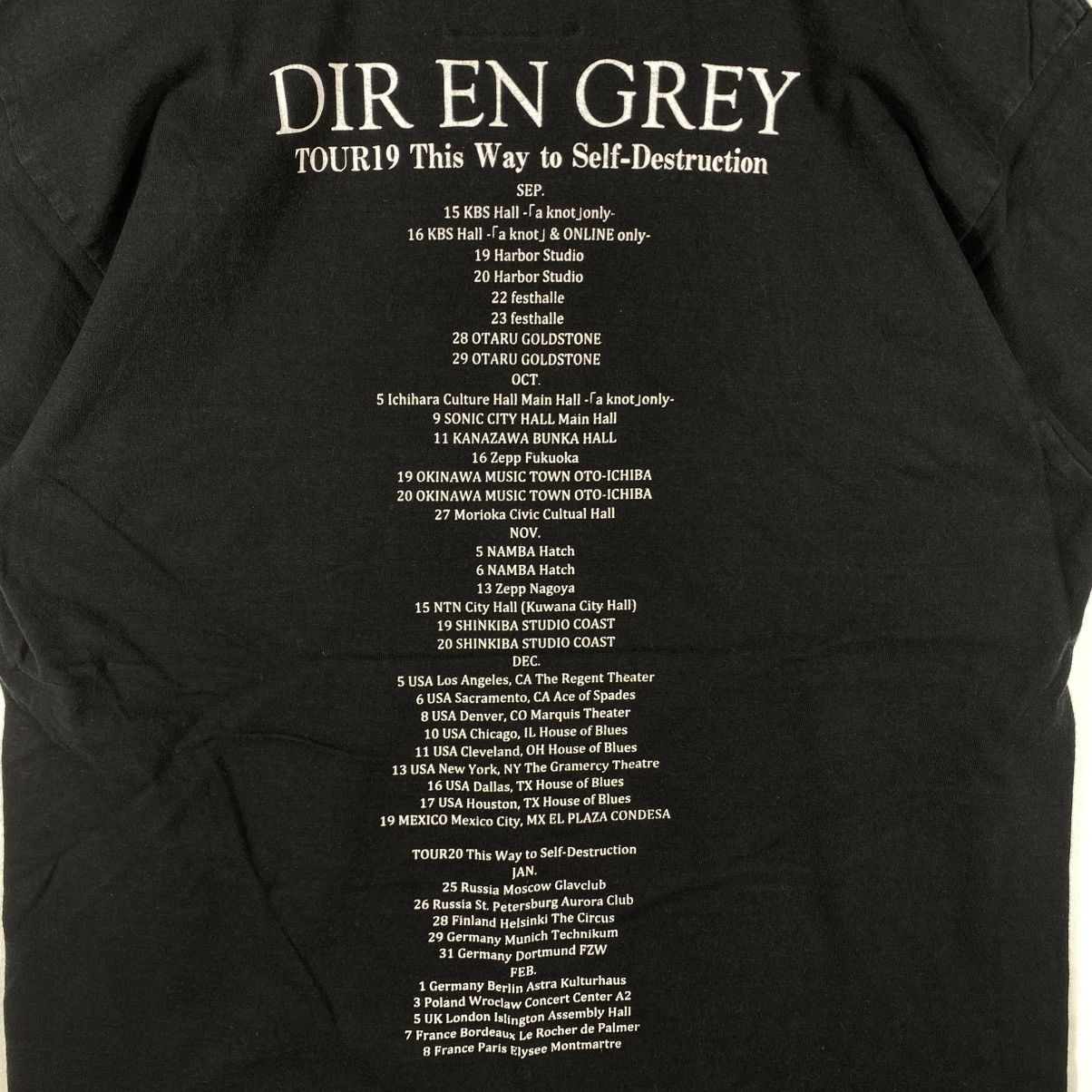 Band Tees Japanese Band DIR EN GREY This Way To Tour 2019 Tee Shirt Size US L / EU 52-54 / 3 - 6 Thumbnail