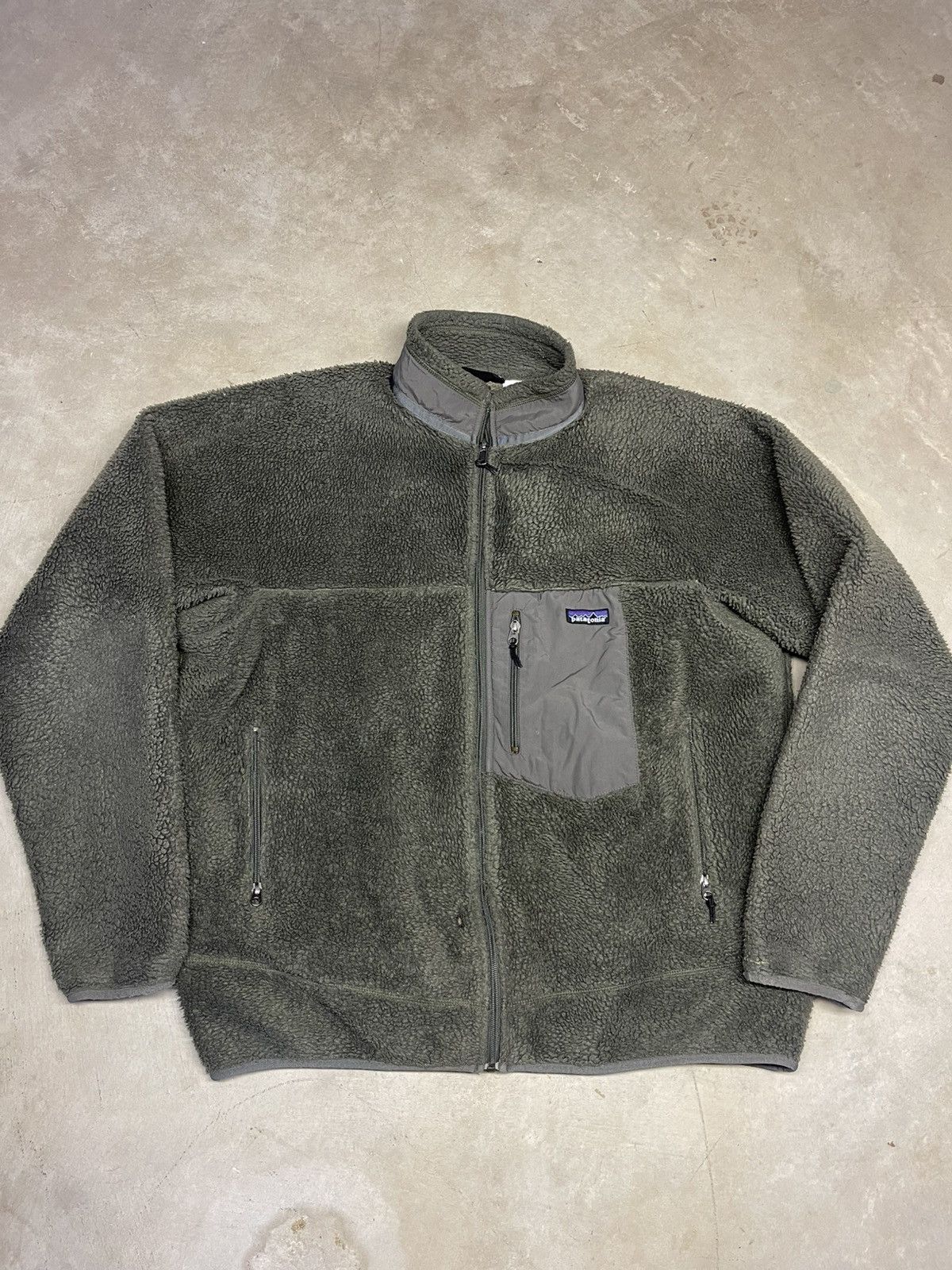 Vintage Patagonia Green Retro X Deep Pile Fleece Quarter Zip