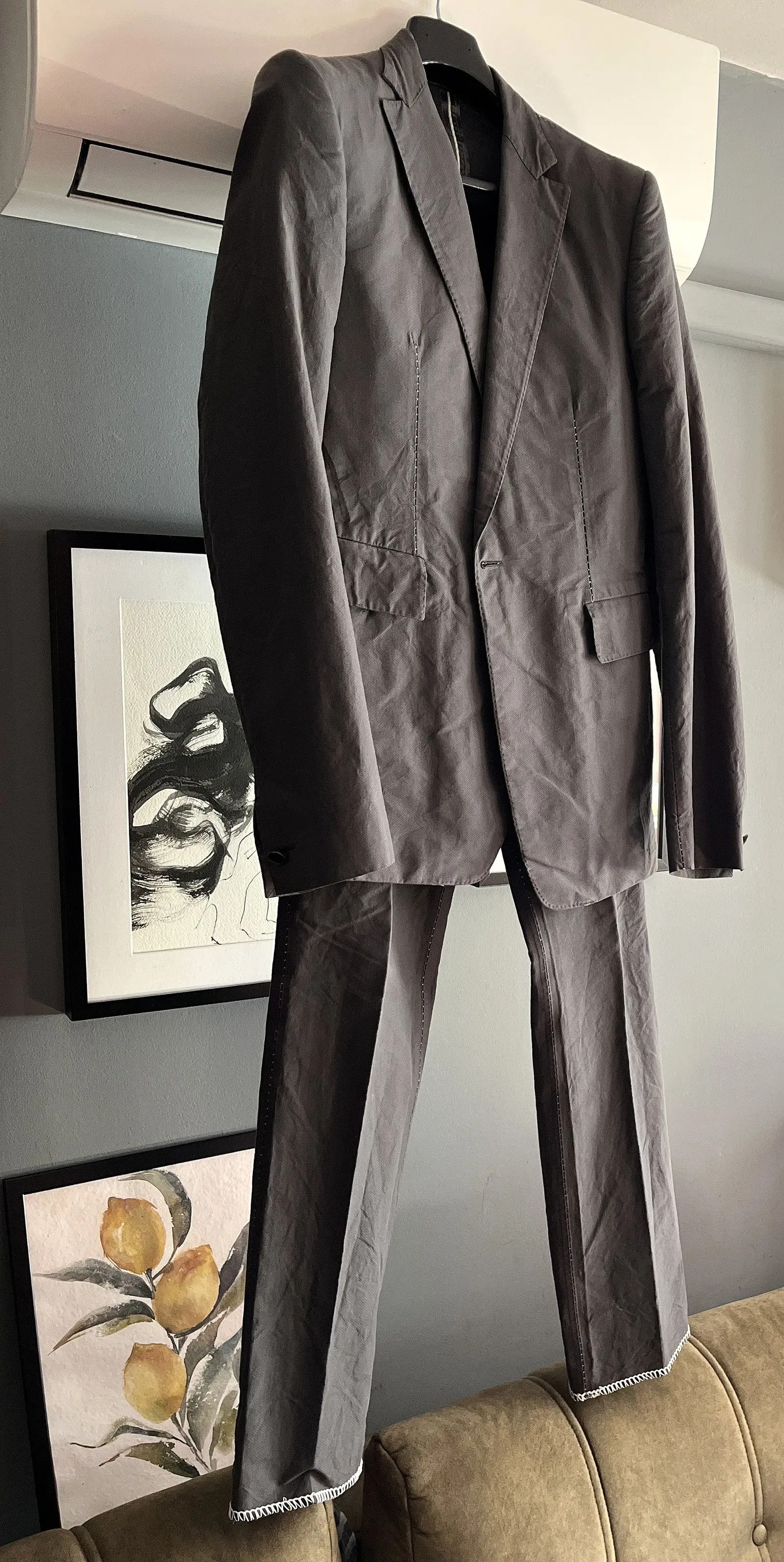 Carol Christian Poell Unlined Contrast Meltchain Suit Set Size 48L - 1 Thumbnail