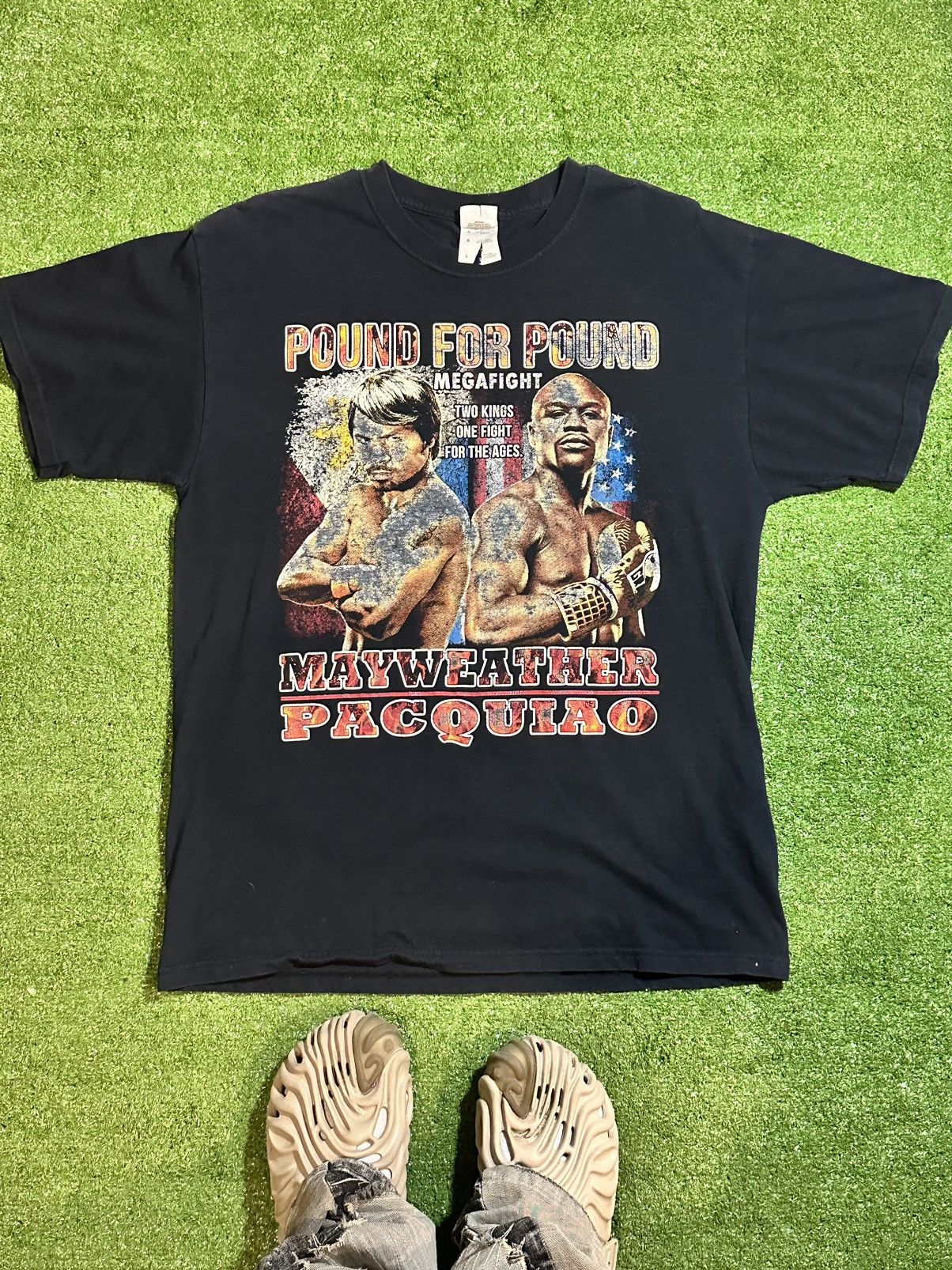 Band Tees × Vintage Vintage Manny Pacquio Vs Floyd Mayweather Tee Size US L / EU 52-54 / 3 - 1 Thumbnail