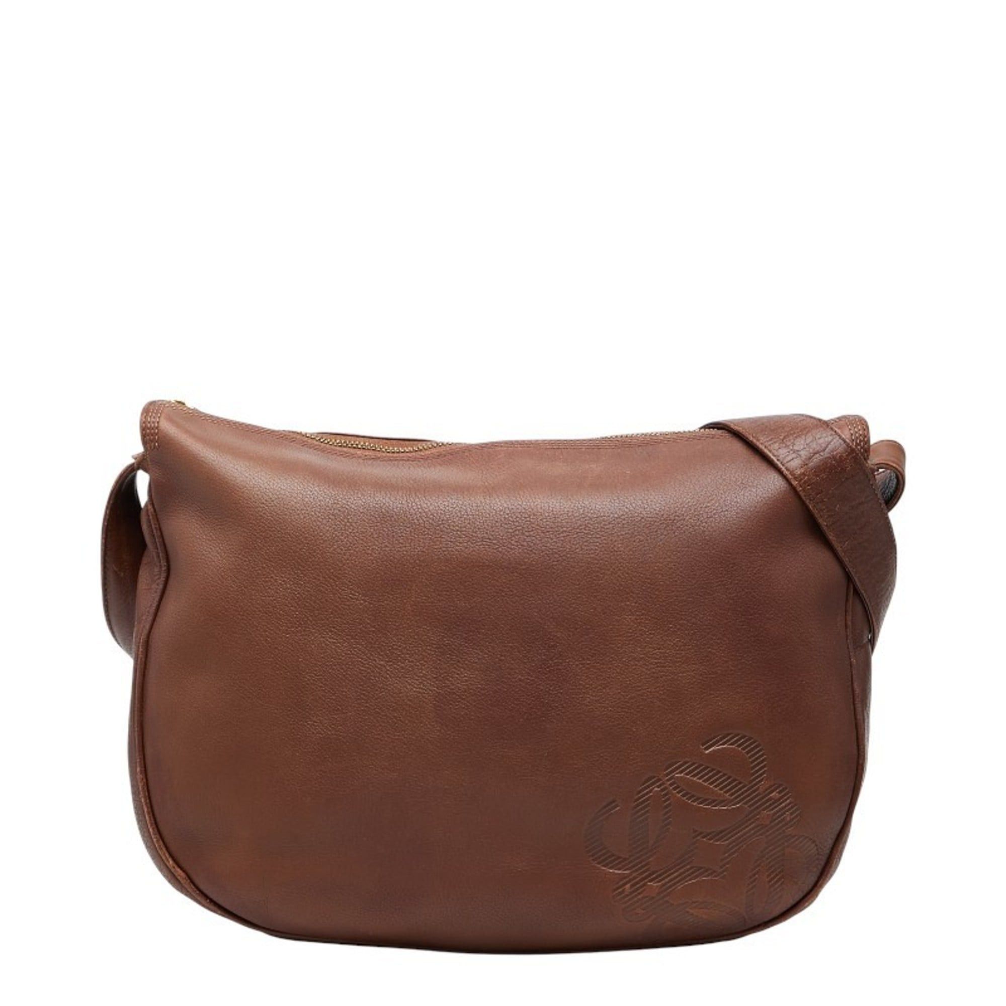 LOEWE Anagram Crossbody Shoulder Bag in Brown Leather for Women