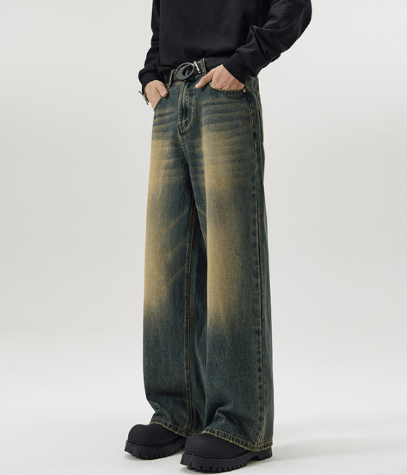 Vintage American retro cleanfit straight washed distressed jeans Size US 32 / EU 48 - 2 Thumbnail