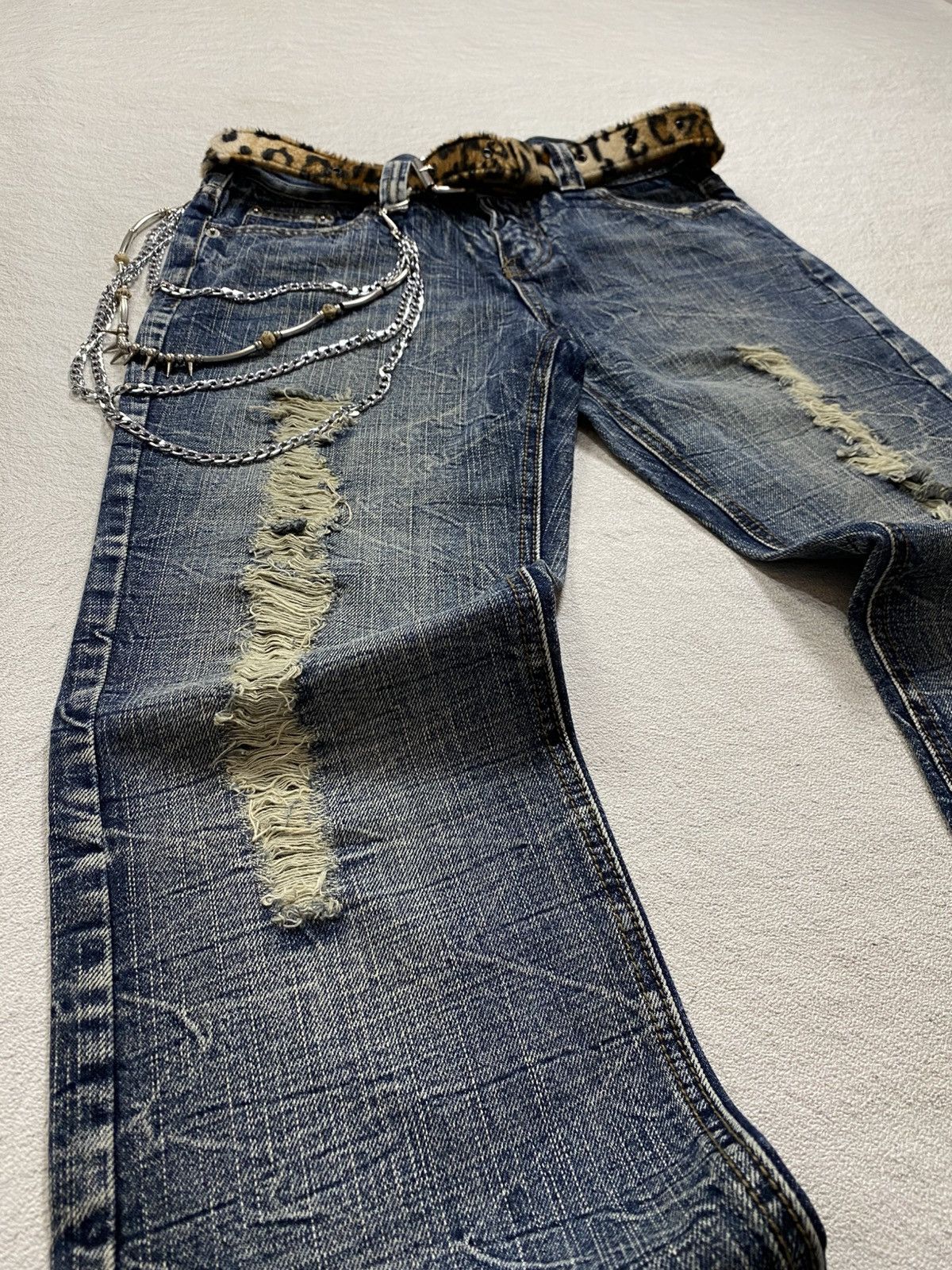 If Six Was Nine × Japanese Brand 2000s AFT Distressed opium style jean Size US 31 - 3 Thumbnail