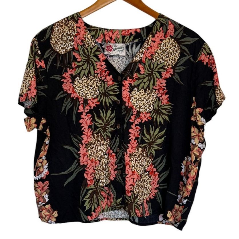 Hilo Hattie Hilo Hattie Shirt Women X Large Black Hawaiian Pineapple Size XL / US 12-14 / IT 48-50 - 1 Thumbnail