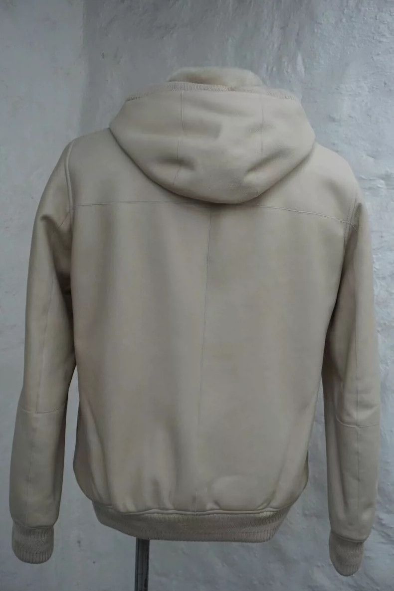 Loro Piana LORO PIANA A man's cream-colored fur integrated bomer hood Size US M / EU 48-50 / 2 - 4 Thumbnail