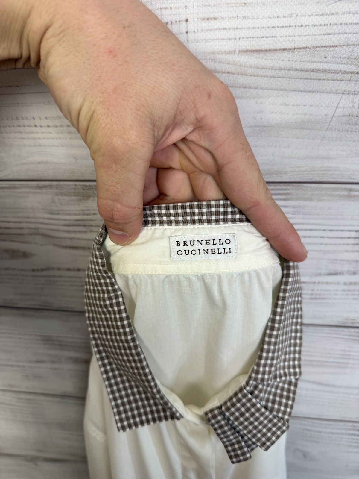 Brunello Cucinelli Brunello Cucinelli Shirt Button Up Made in Italy Size L / US 10 / IT 46 - 11 Thumbnail