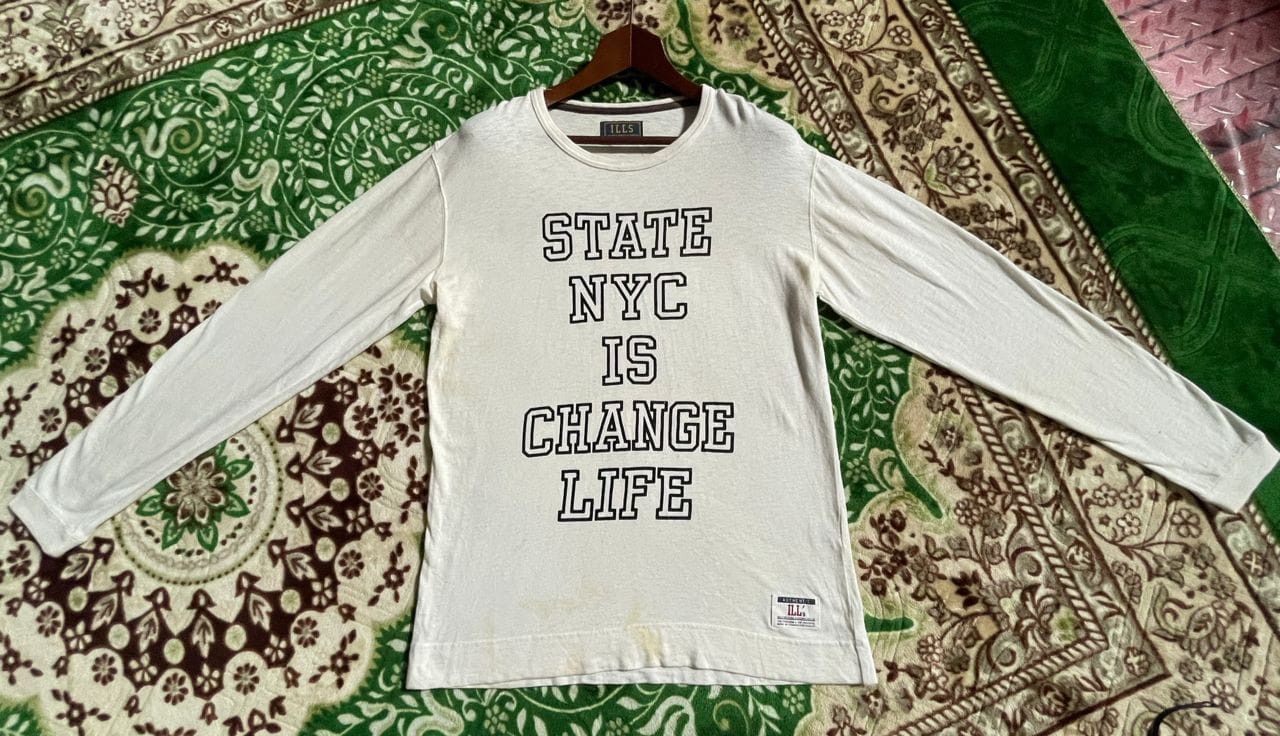 Vintage ILLS K7-09 VTG 80s STATE NYC IS CHANGE LIFE NYC T Shirt Size US L / EU 52-54 / 3 - 1 Thumbnail