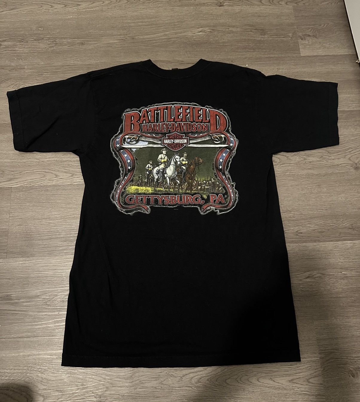 Harley Davidson × Vintage Y2K Flaming skull /Gettysburg Harley Davidson tee Size US L / EU 52-54 / 3 - 2 Thumbnail