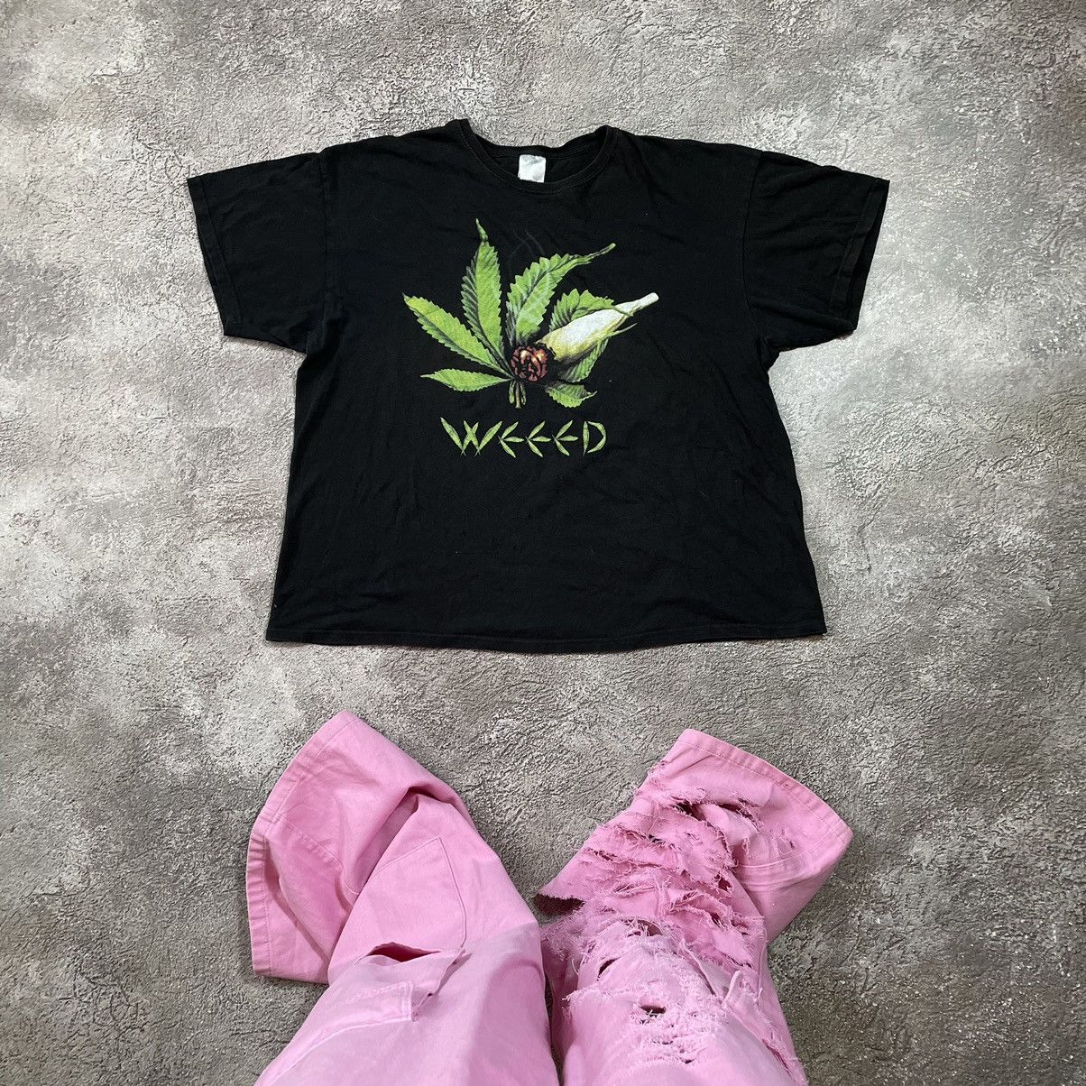 image of Humor x Vintage Y2K Adult “ Weed Drugs Smoke Crack Logo “ Buytee in Black, Men's (Size Medium)