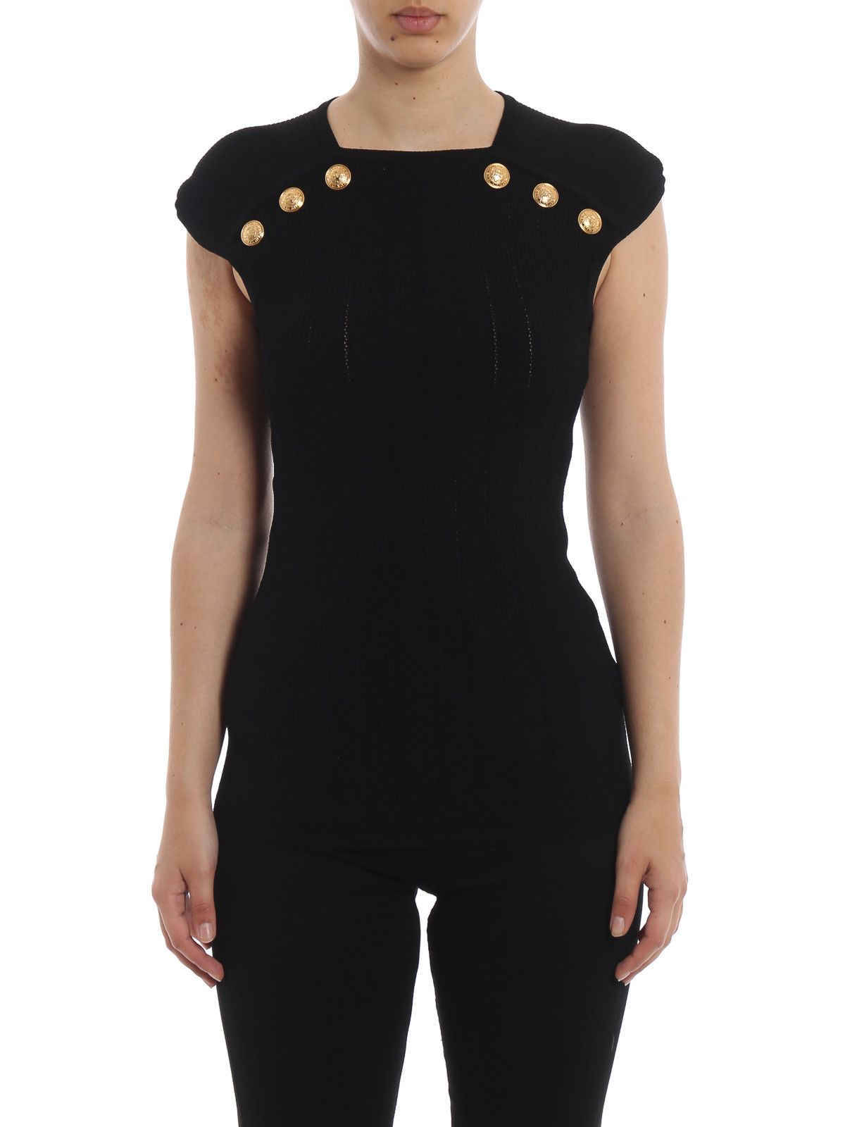 Balmain o1s1wg110526 Top in Black Size M / US 6-8 / IT 42-44 - 4 Thumbnail