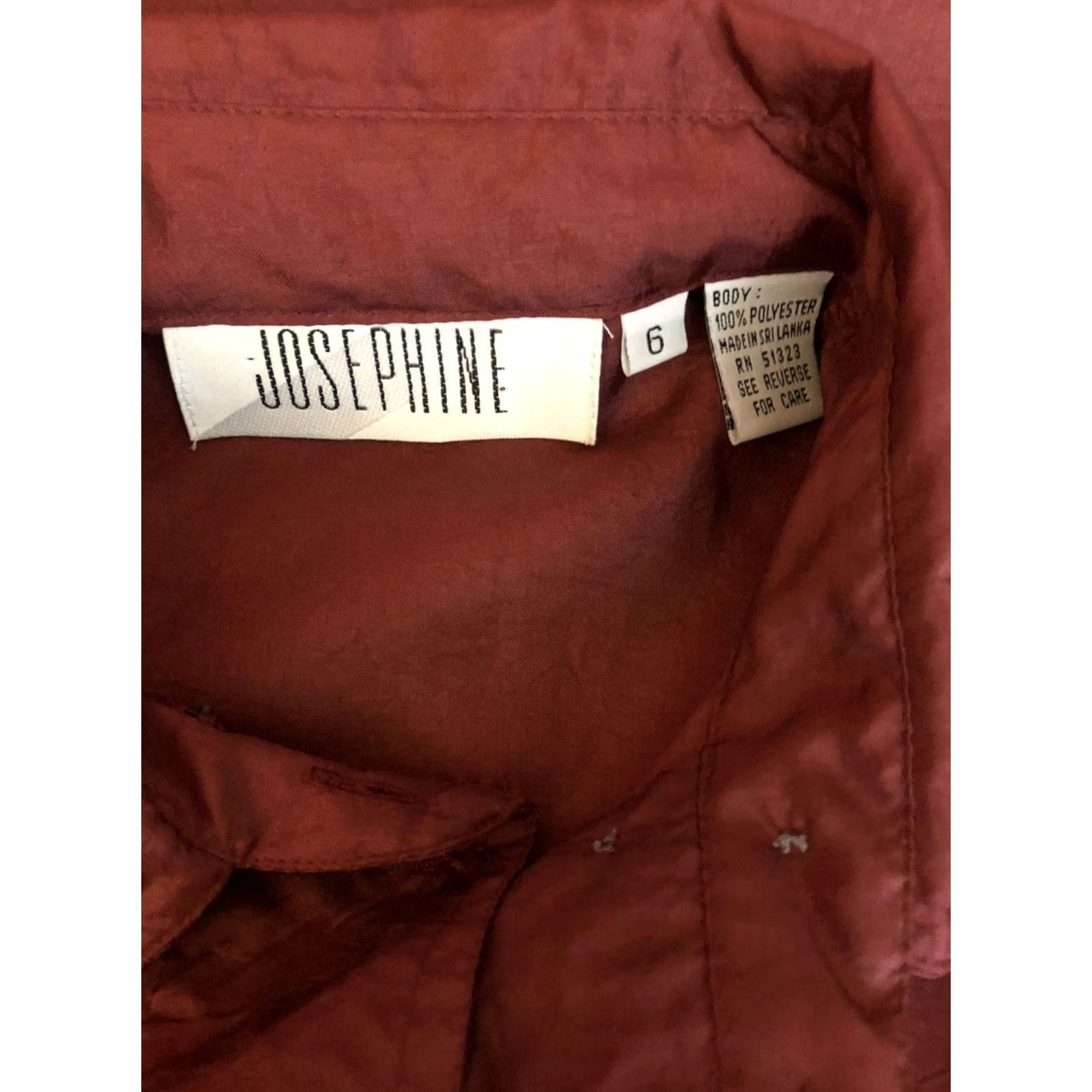 Joseph VINTAGE Josephine Blouse Shirt Womens 6 Rust Roll Tab Long Sleeve Button Front Pockets Brown 38 Chest 24 Length Size M / US 6-8 / IT 42-44 - 5 Thumbnail