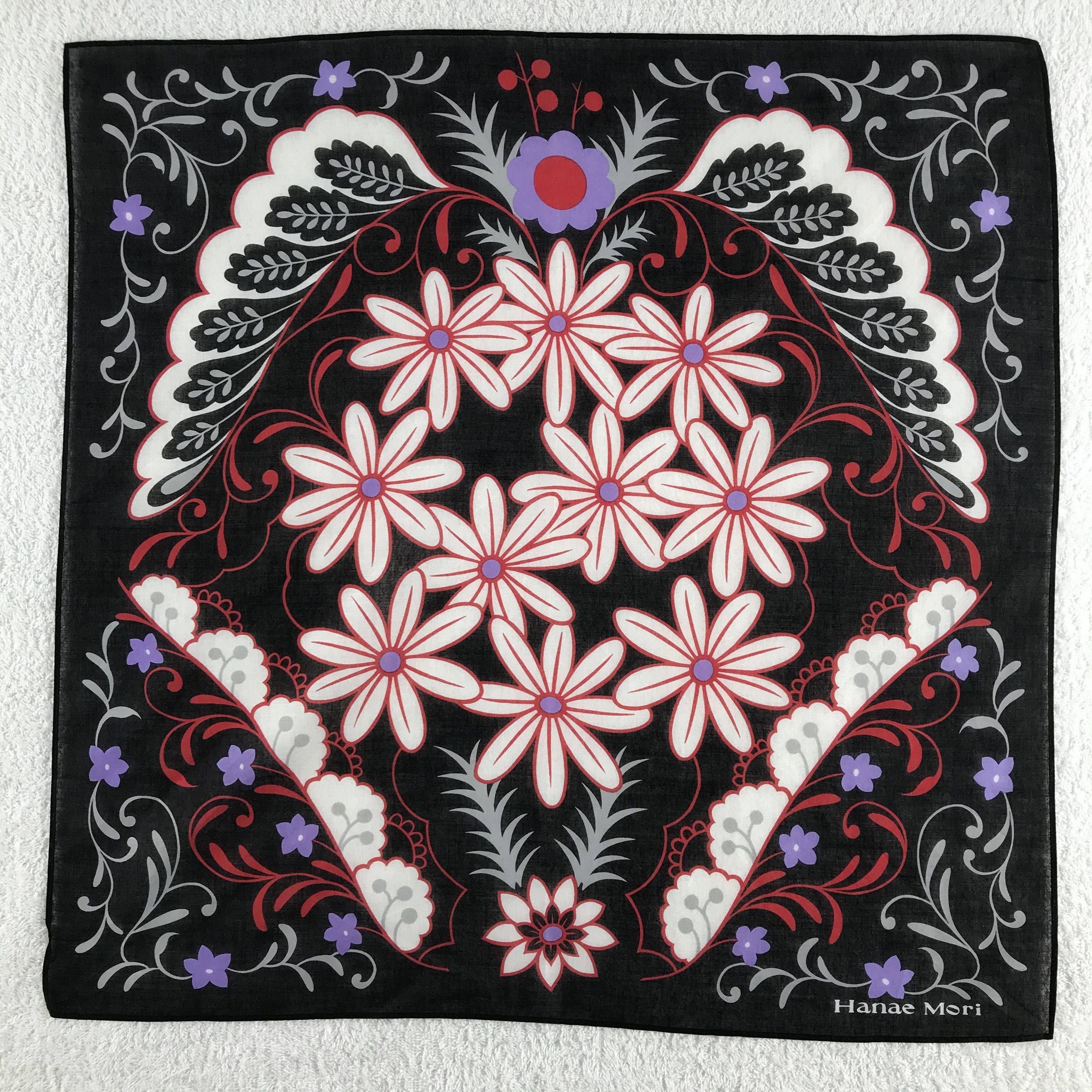 Hanae Mori × Vintage Hanae Mori Bandana / Handkerchief / Neckerchief - S341 Size ONE SIZE - 1 Thumbnail