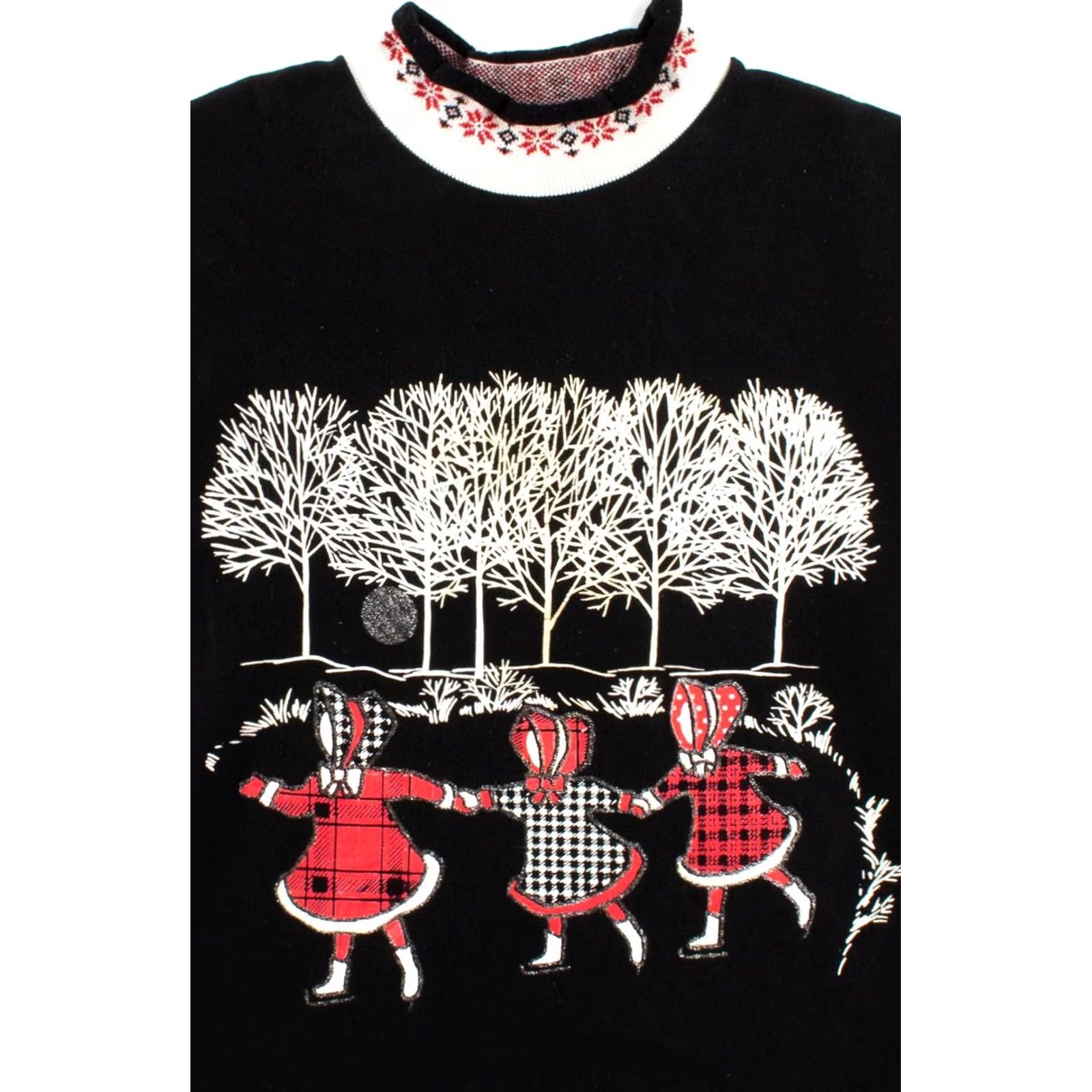 Vintage VINTAGE Bobbie Brooks Black Ugly Christmas Sweatshirt Large Regular Size Acrylic 26 44 Chest Christmas Tree N/A Mens Womens Girls Boys Size L / US 10 / IT 46 - 2 Thumbnail