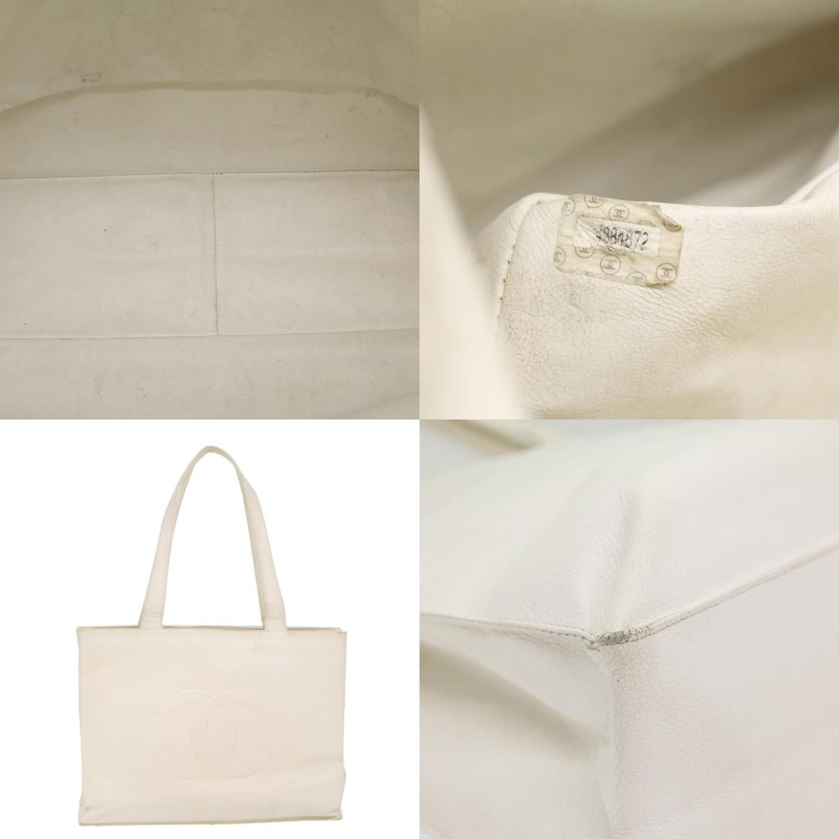 Chanel Chanel Caviar Skin White CC Tote Bag Size ONE SIZE - 5 Thumbnail