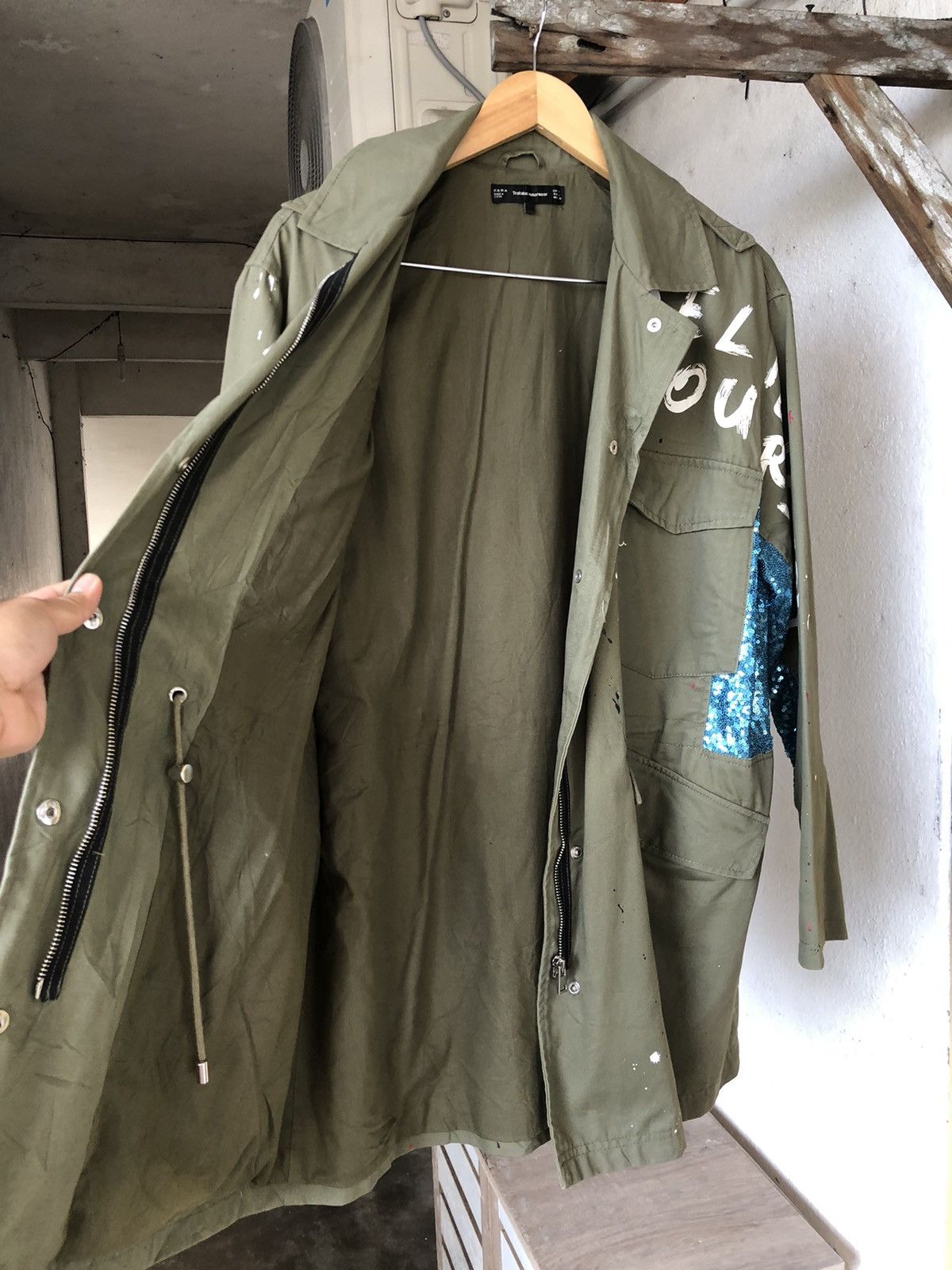 Zara Zara Splash Paint Art Oversized Parka Jacket If Six Was Nine Size L / US 10 / IT 46 - 11 Thumbnail