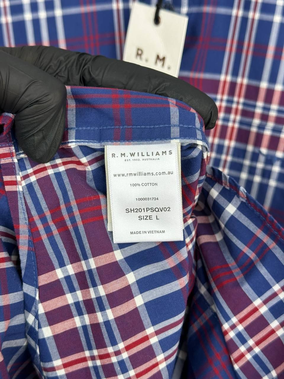 R.M. Williams NWT R.M. Williams Collins Button Up Shirt Check LS Point Size US L / EU 52-54 / 3 - 16 Thumbnail