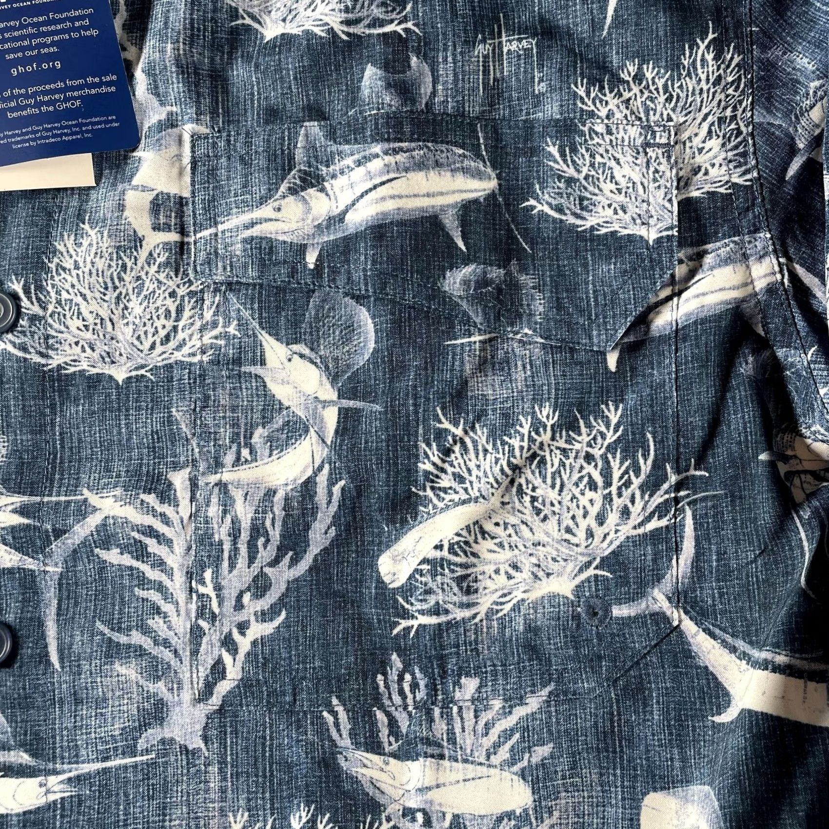 Guy Harvey Guy Harvey Shirt Mens M Blue Nautical Fish Print Long Sleeve Button Up Size US M / EU 48-50 / 2 - 6 Thumbnail