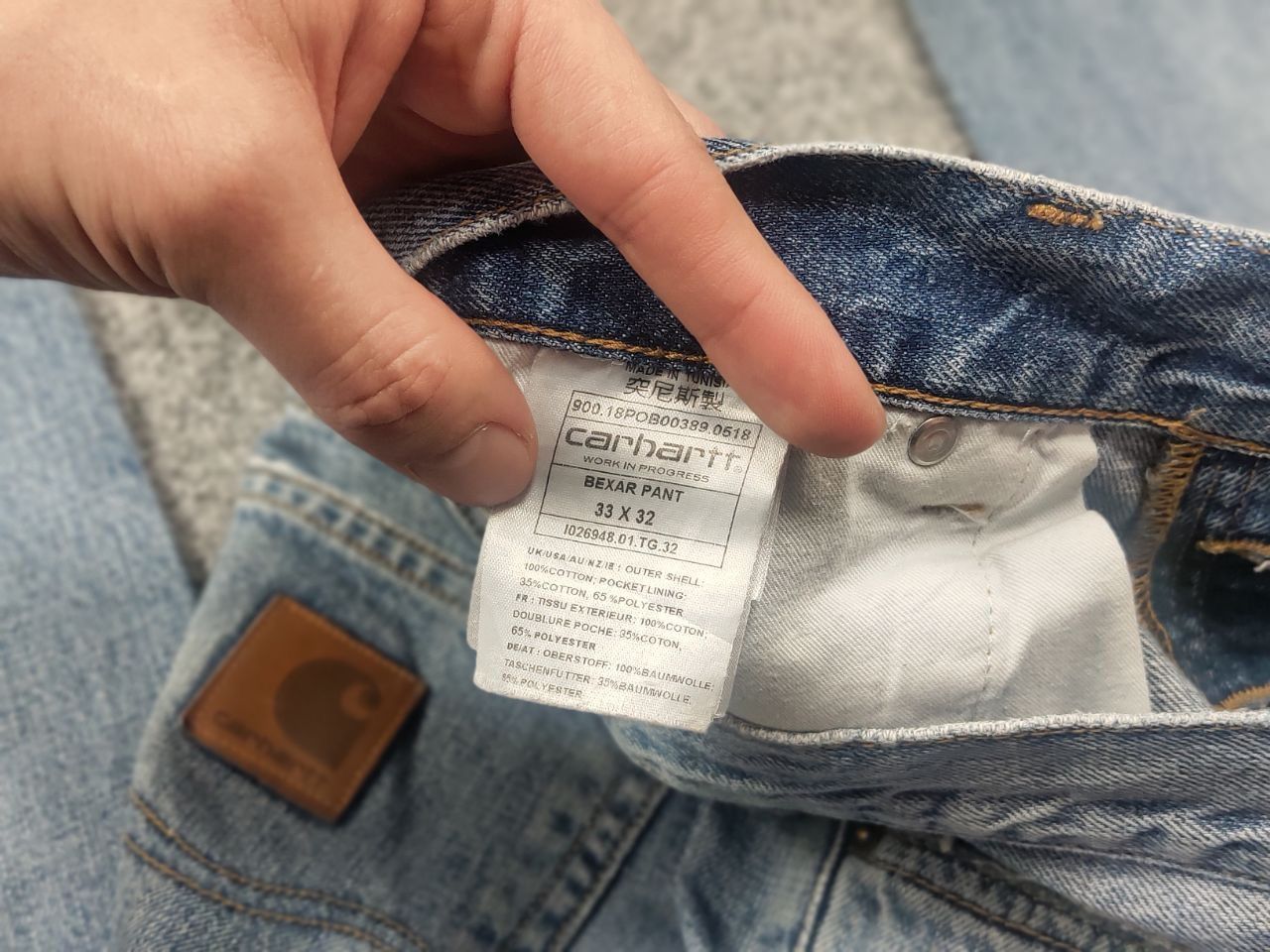 Carhartt Carhartt Wip Bexar Denim Faded Straight Jeans Vintage Style Size US 33 - 12 Thumbnail