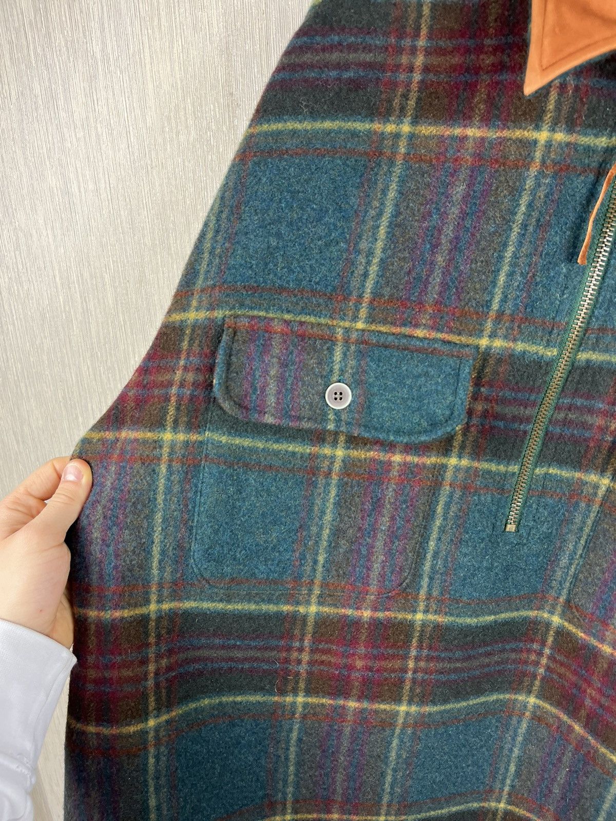 Flannel × Gant × Vintage Vintage 90s Gant plaid wool overshirt flannel checked suede Size US XL / EU 56 / 4 - 23 Thumbnail