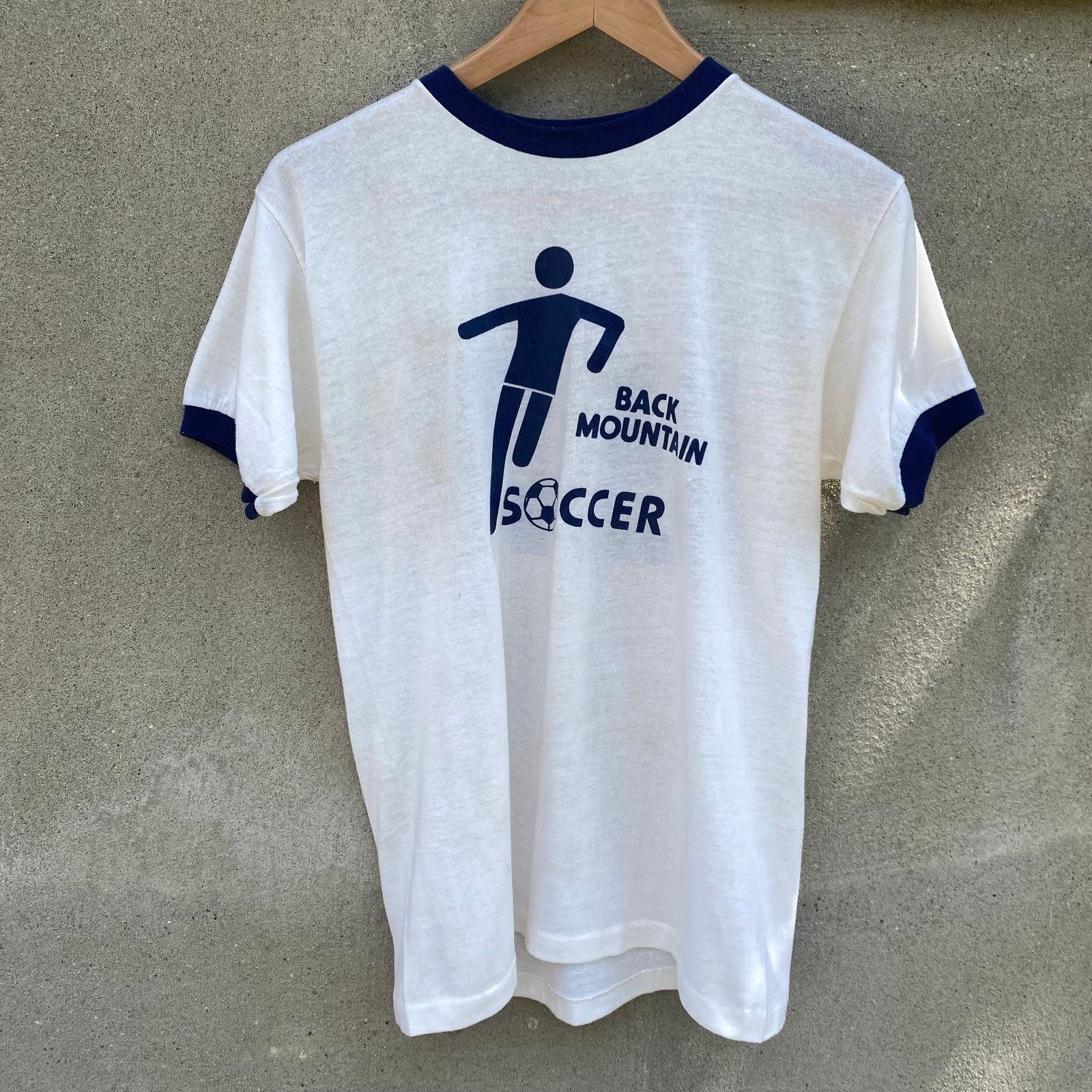 Vintage Vintage Soccer Ringer T Shirt 80s Back Mountain Jersey Size US S / EU 44-46 / 1 - 1 Thumbnail