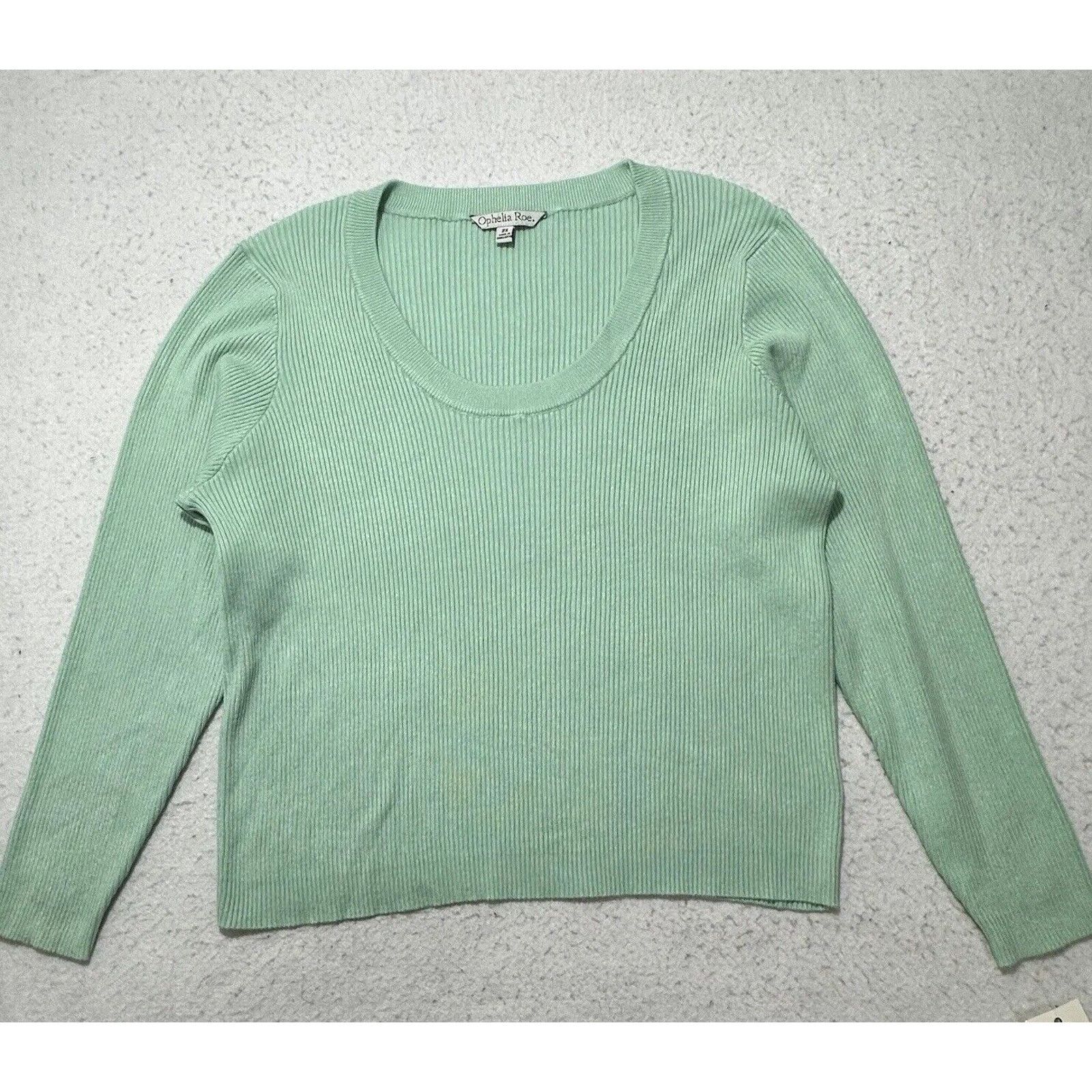 Other Ophelia Roe 1X Scoop Neck Ribbed Stretch Pullover Sweater Size XL / US 12-14 / IT 48-50 - 1 Thumbnail