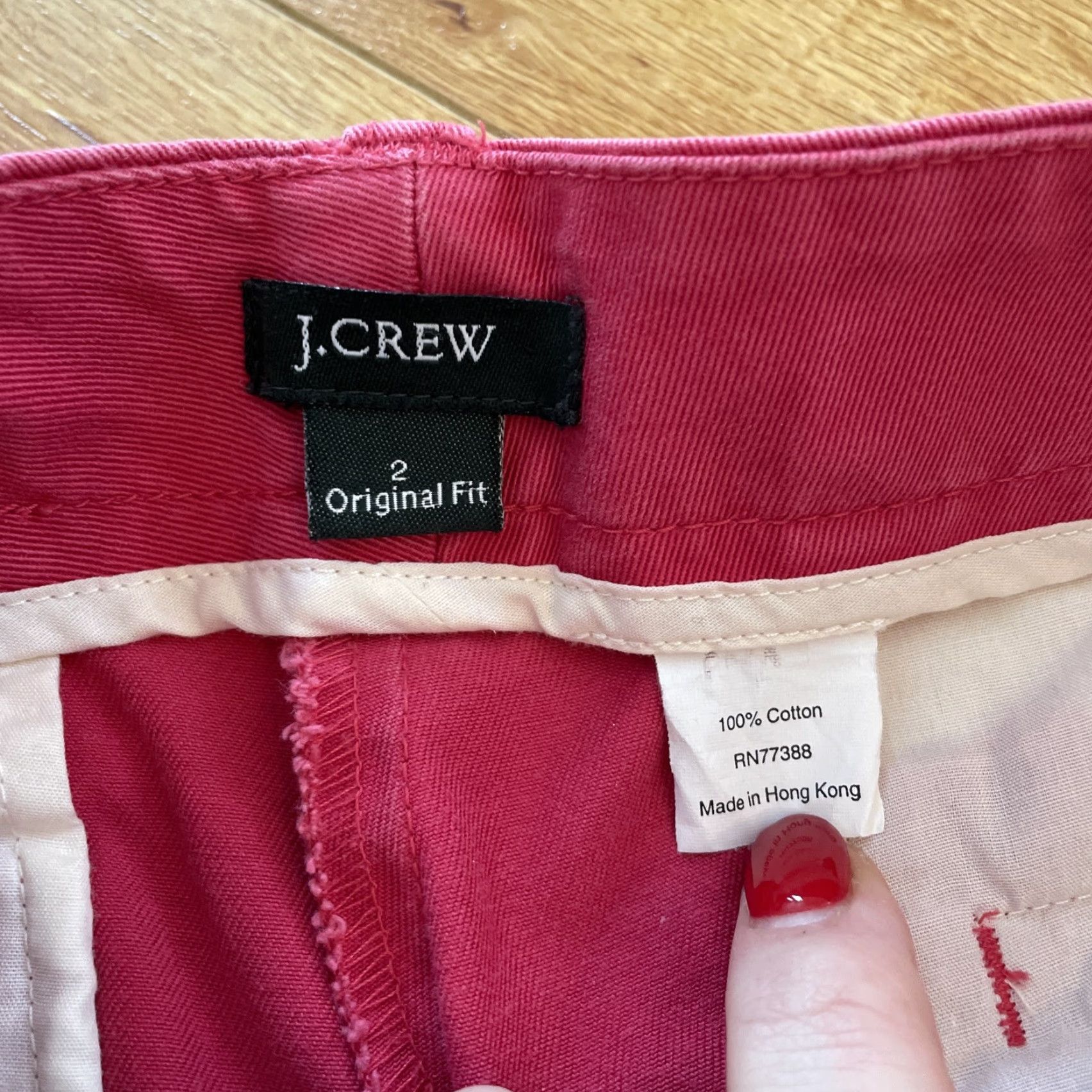 J.Crew VINTAGE J.CREW Chino Pants Wide-Leg Boot Cut Pink Sz 2 Original Fit Classic Womens Size 26" / US 2 / IT 38 - 3 Thumbnail