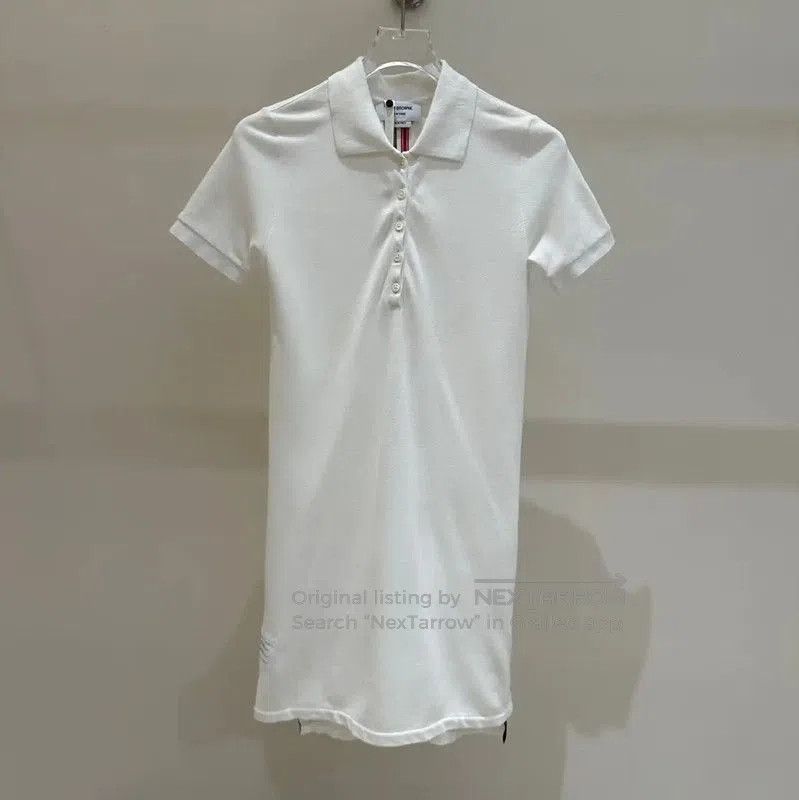 Thom Browne Thom Browne White Striped Cotton Dress for Women . Size S / US 4 / IT 40 - 1 Thumbnail