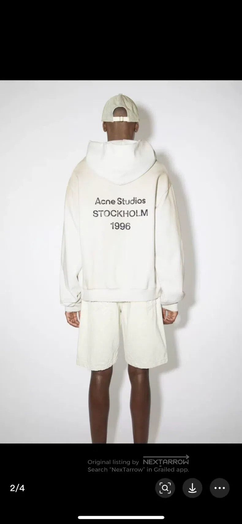 Acne Studios Acne Studios White Distressed Hooded Sweatshirt Size US XL / EU 56 / 4 - 5 Thumbnail