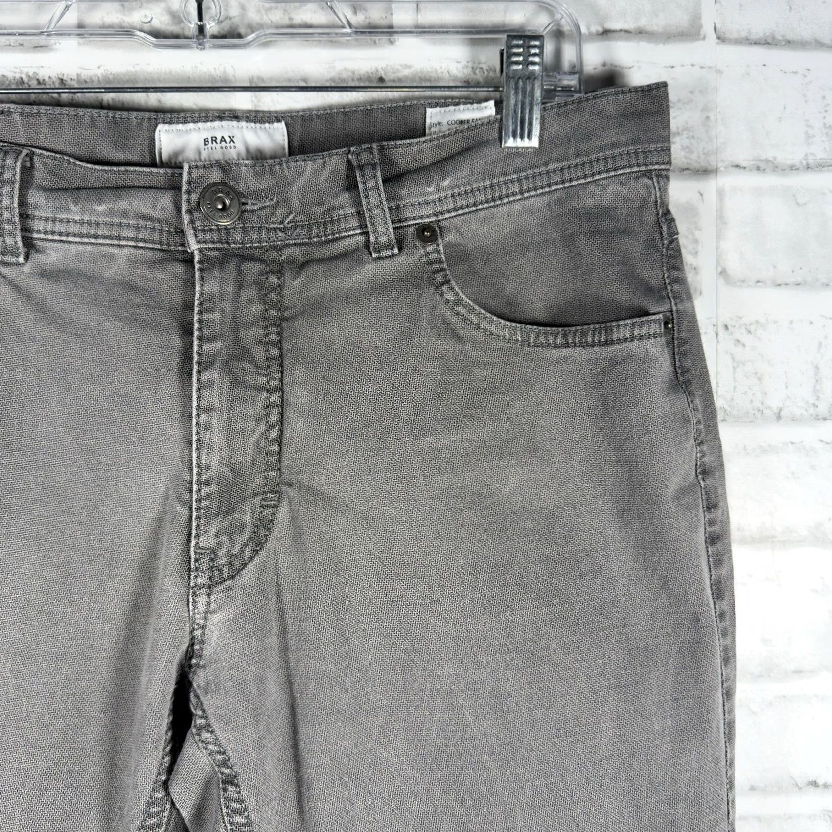 BRAX BRAX Gray Cotton Blend Casual Pants Mens Size 34x32 Chino Pockets Regular Inseam 32 Size US 34 / EU 50 - 2 Thumbnail