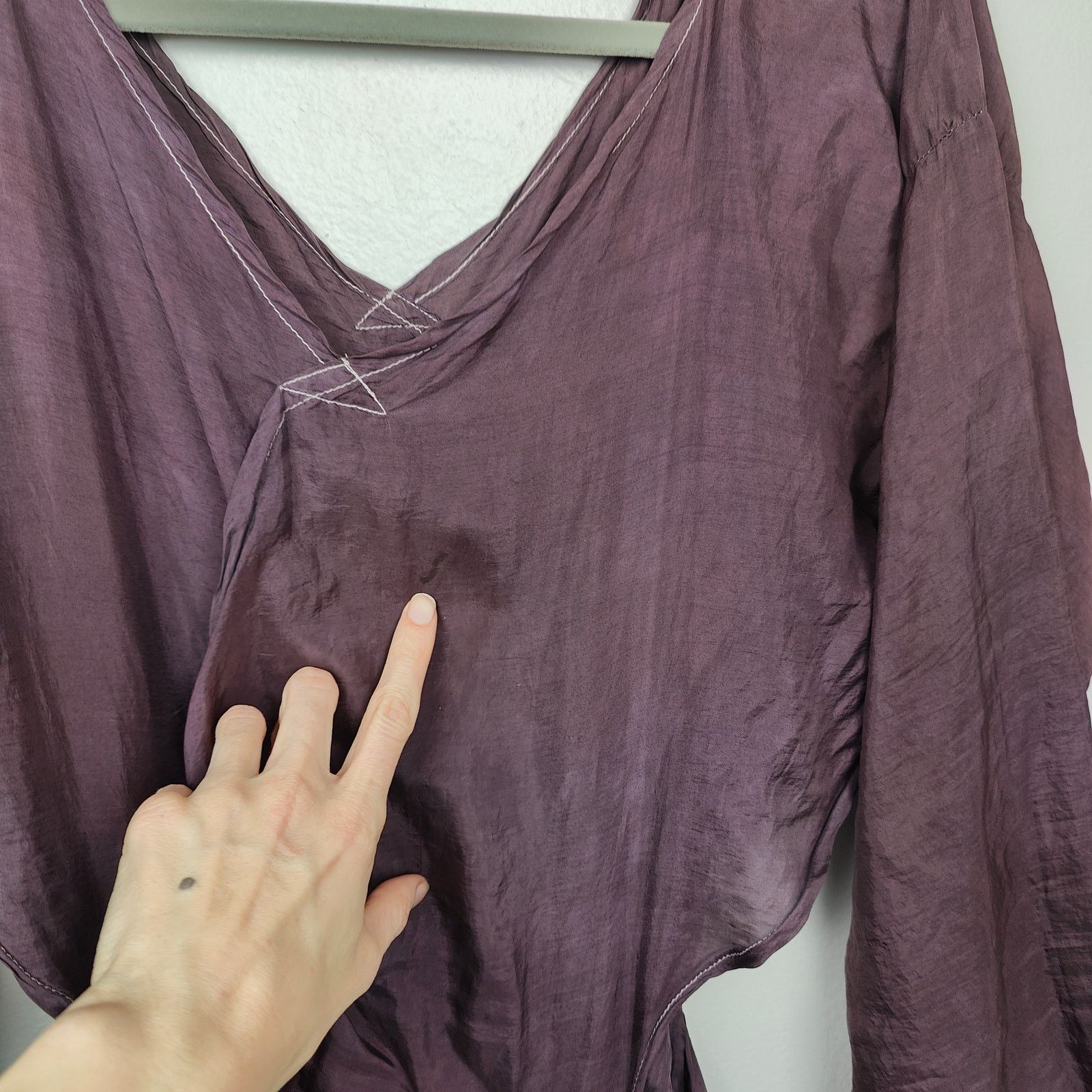 Other Rare Vintage 80s Rachel Auburn Dress One Size Purple Satin Size ONE SIZE - 3 Thumbnail