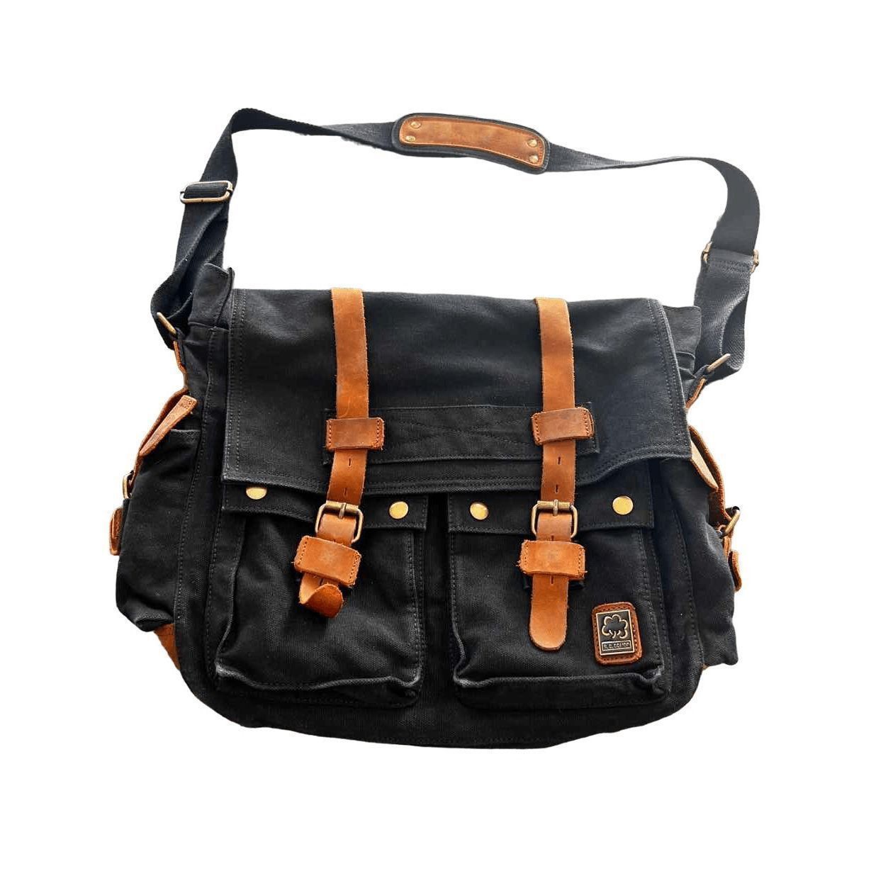 Other SC COTTON Messenger canvas leather backpack bag Size ONE SIZE - 2 Thumbnail