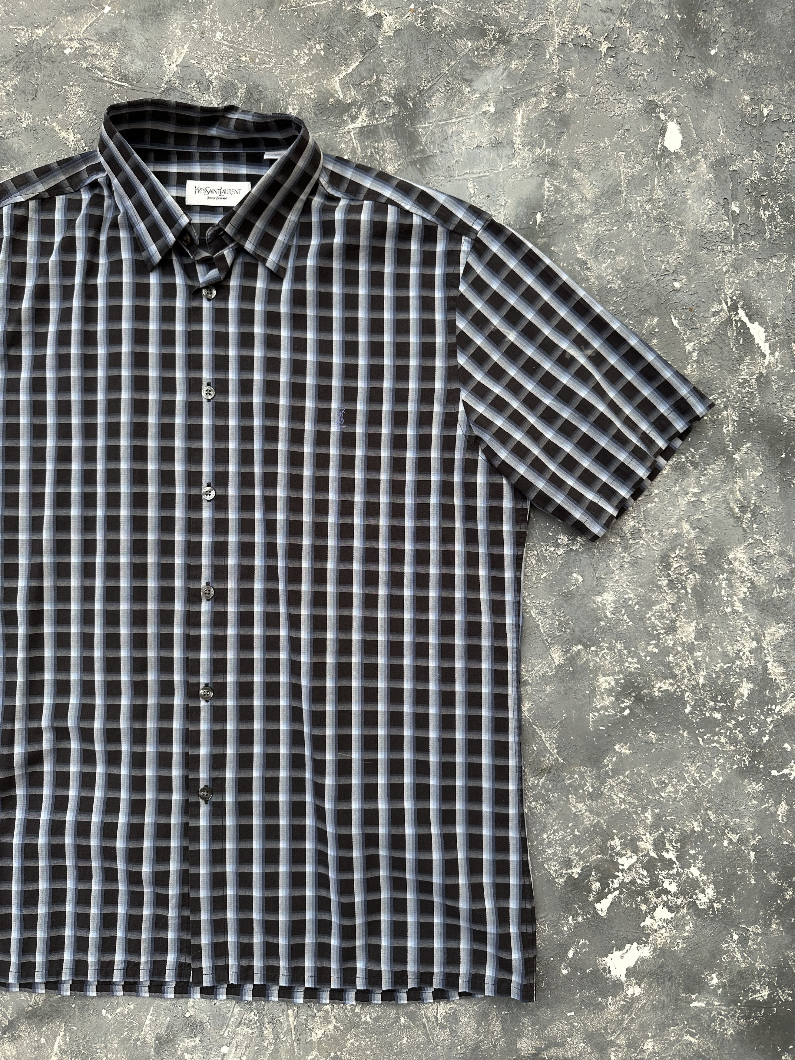 Vintage × Yves Saint Laurent vintage ysl yves saint laurent checkered shirt Size US L / EU 52-54 / 3 - 2 Thumbnail