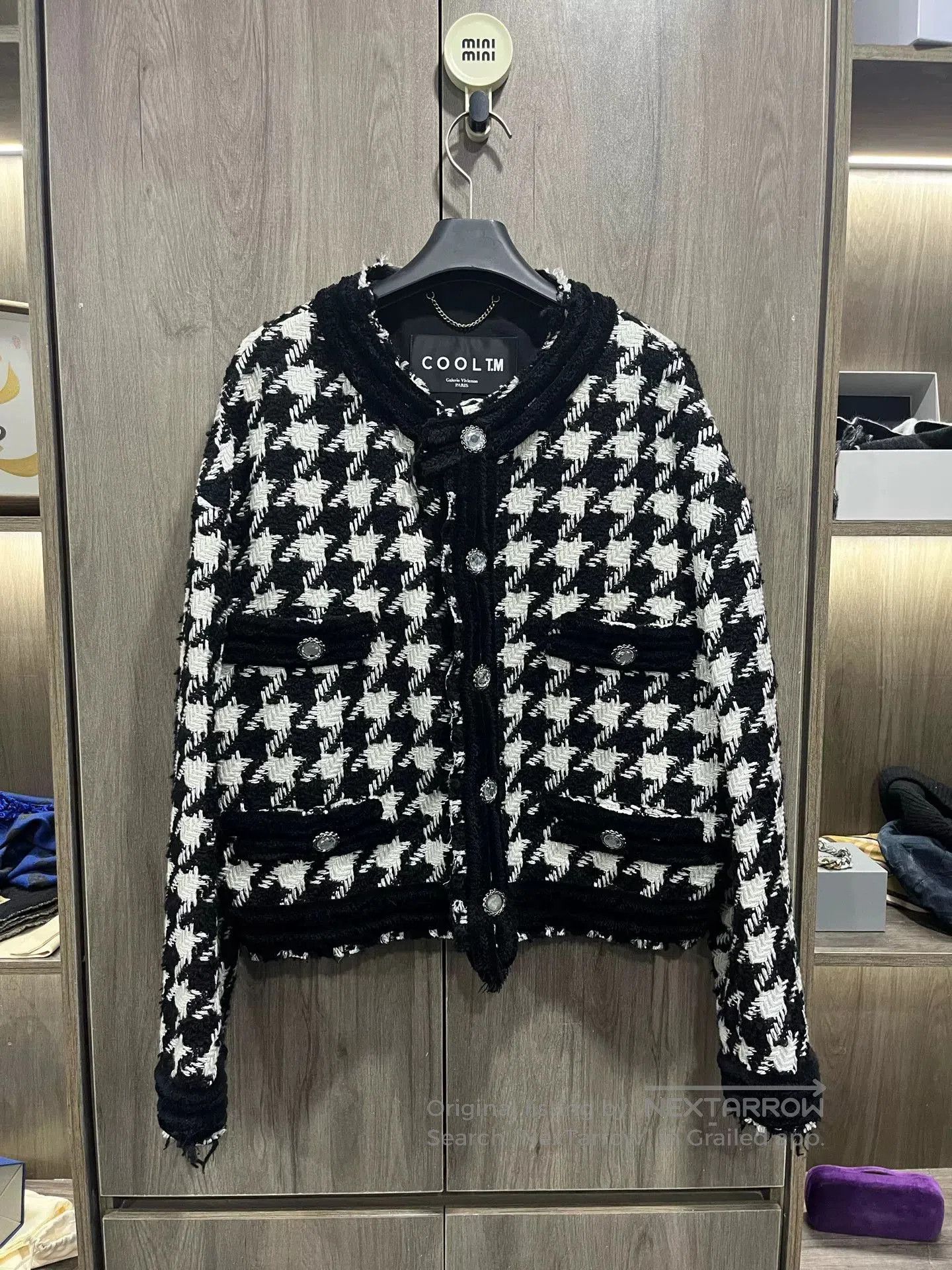 Other Black White Houndstooth Knit Coat. Size M / US 6-8 / IT 42-44 - 1 Thumbnail