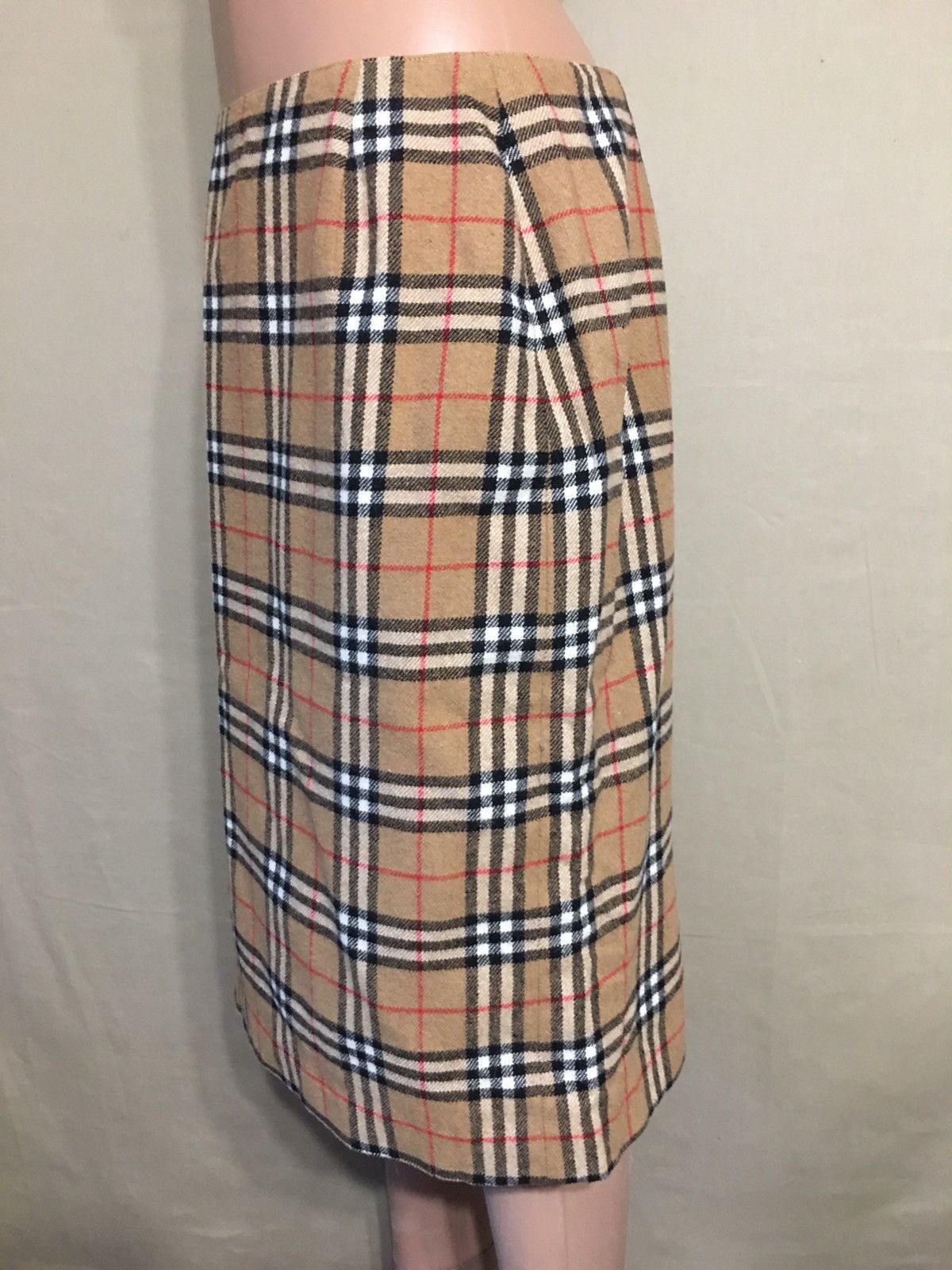 Burberry × Vintage Vintage 80s Burberry’s Check Wool Skirt Size 31" - 2 Thumbnail