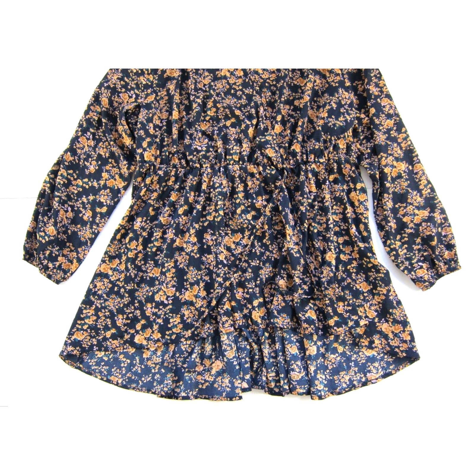 Vintage NWT Bloomchick Blouse Floral V-Neck Long Sleeve Peasant Blue 22-24 Womens Blouse 22-24 Plus NYT Size 3XL / US 20-22 - 7 Thumbnail