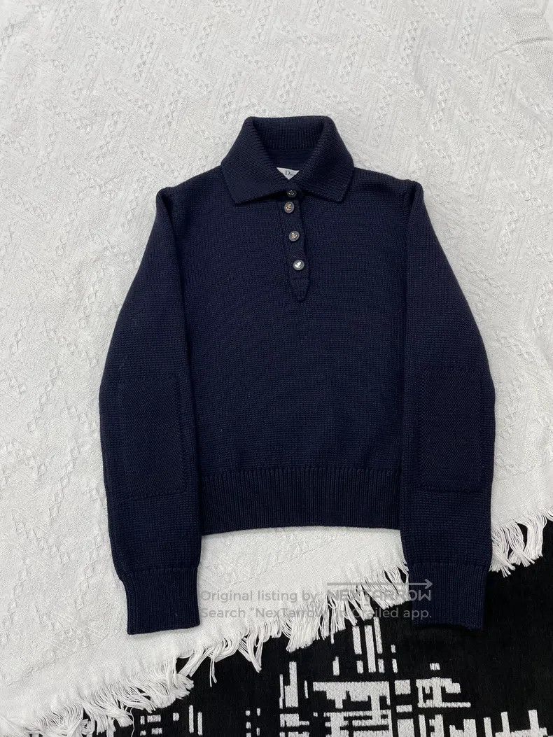 Dior Dior Dark blue lapel wool sweater Size XS / US 0-2 / IT 36-38 - 1 Thumbnail