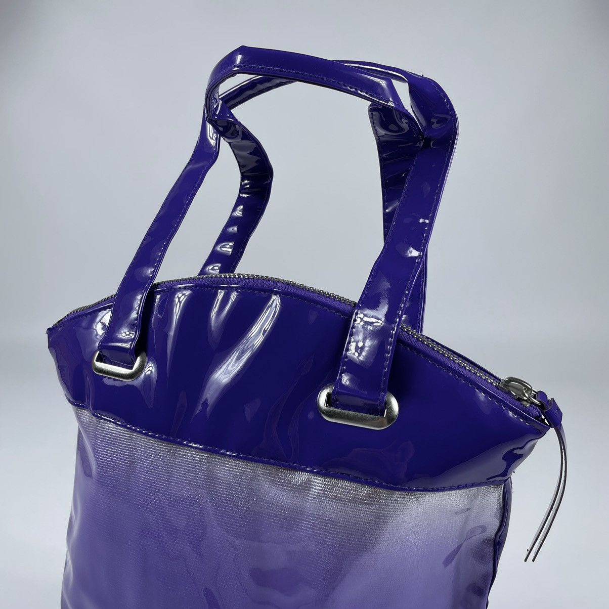 Versus Versace VERSUS Versace Purple and Metallic Silver Zippered Handbag Size ONE SIZE - 7 Thumbnail