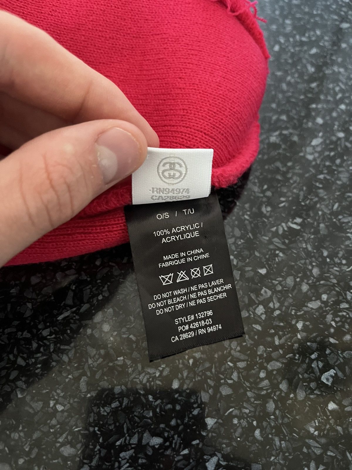 Stussy STUSSY STOCK CUFF BLACK BEANIE HAT OS PINK Y2K Rare Size ONE SIZE - 5 Thumbnail