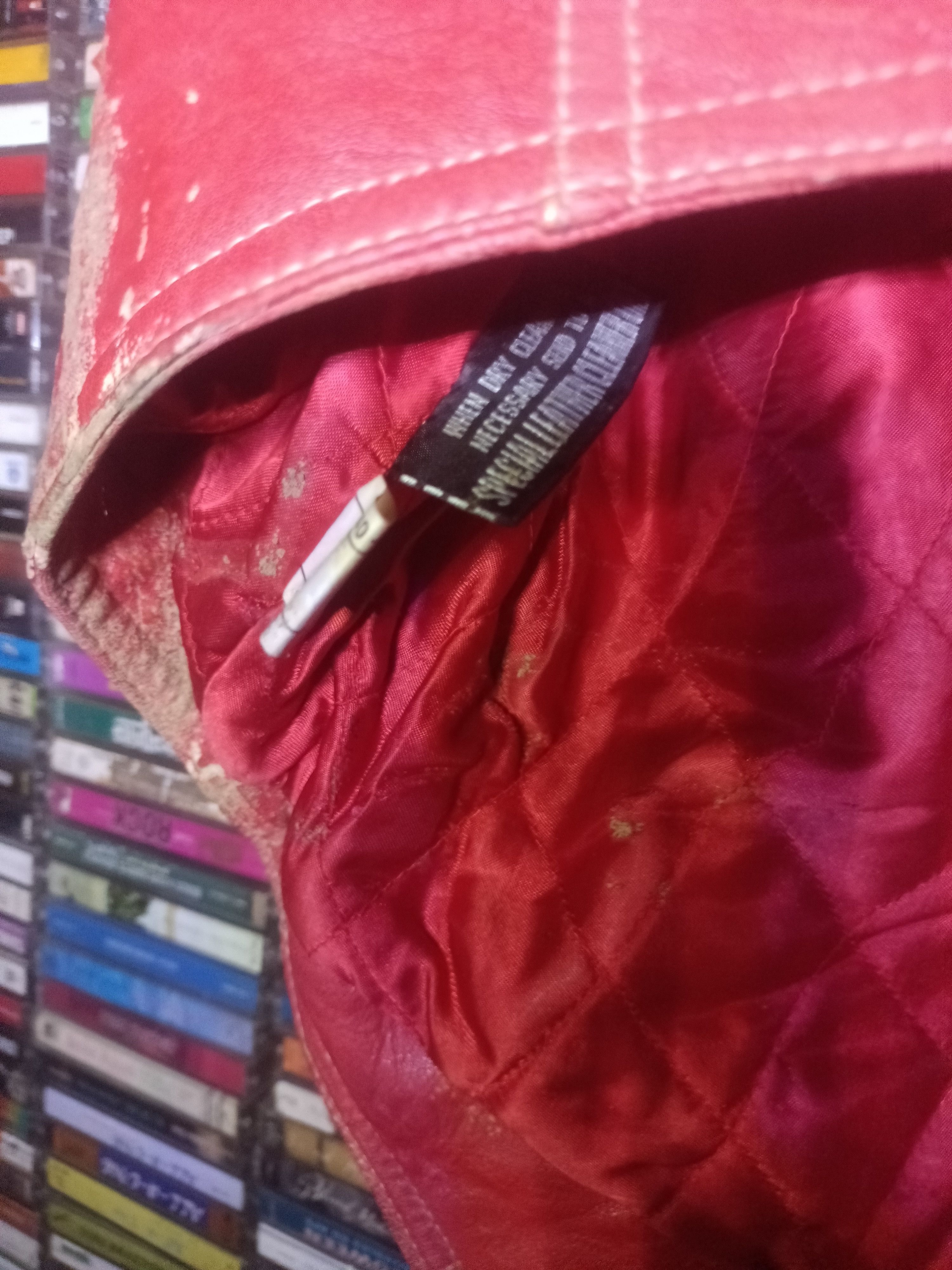 Wilsons Leather Vintage 90s Wilsons Leather Red Distressed Biker Vest Size L Size L / US 10 / IT 46 - 3 Thumbnail