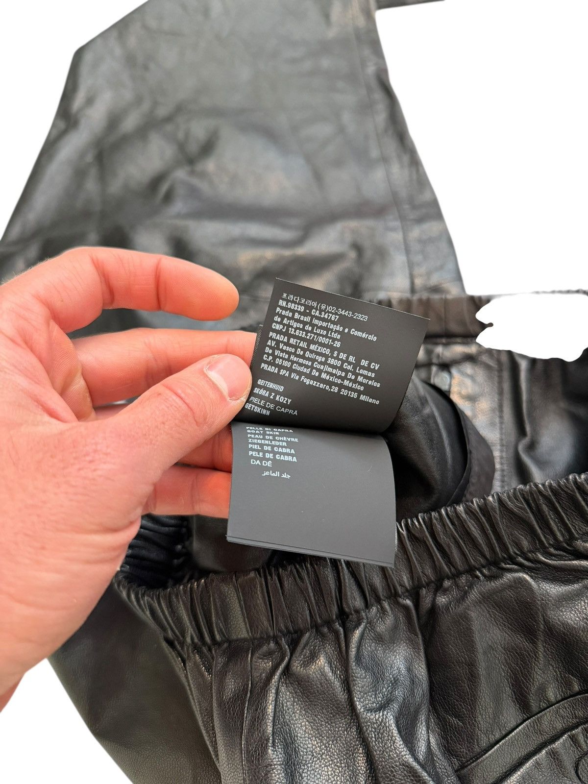 Prada $6000 2022 Triangle Patch Goat Leather Baggy Pants Size US 30 / EU 46 - 13 Thumbnail